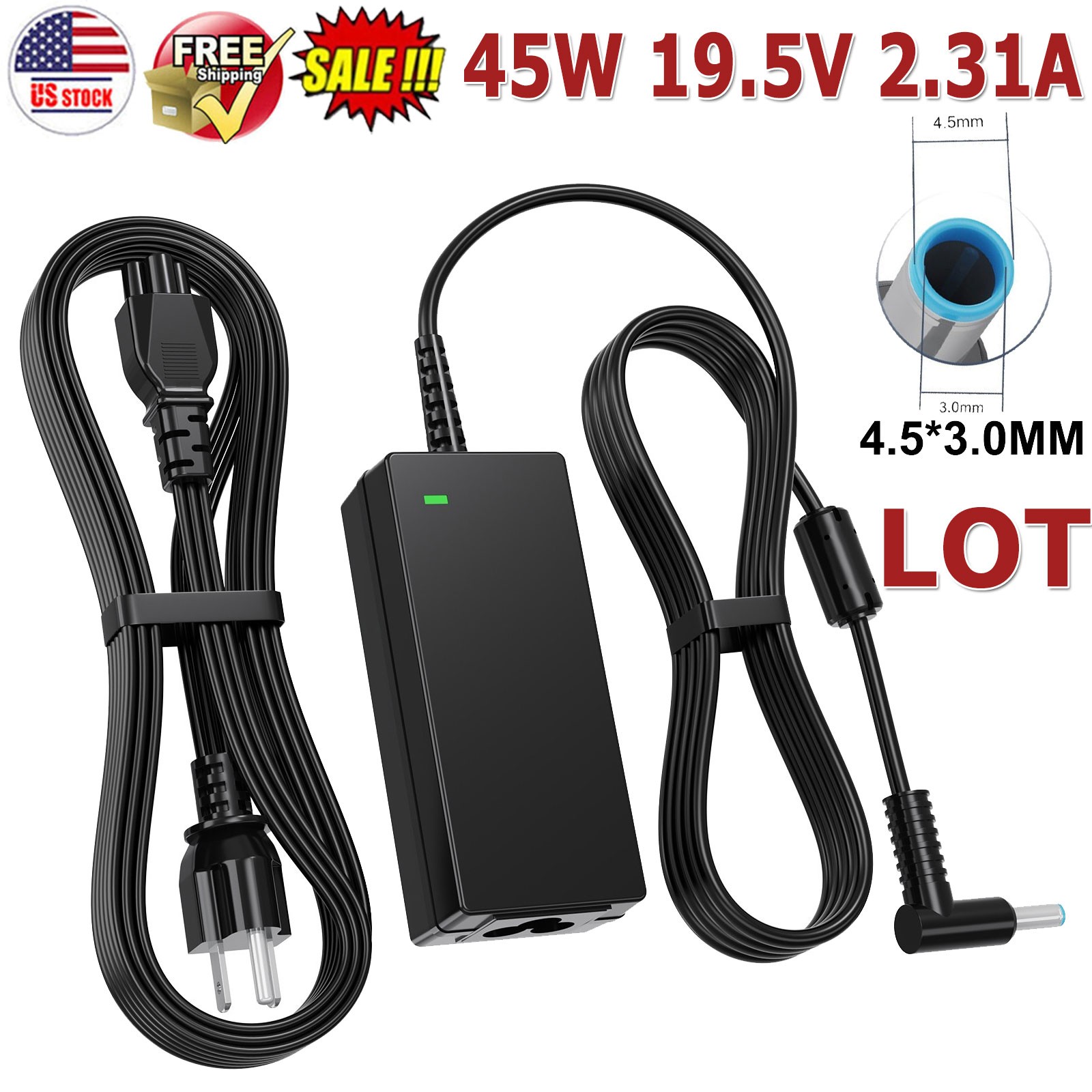 LOT OF 45W 19.5V AC Adapter Laptop Charger For HP Pavilion ENVY x360 Blue Tip