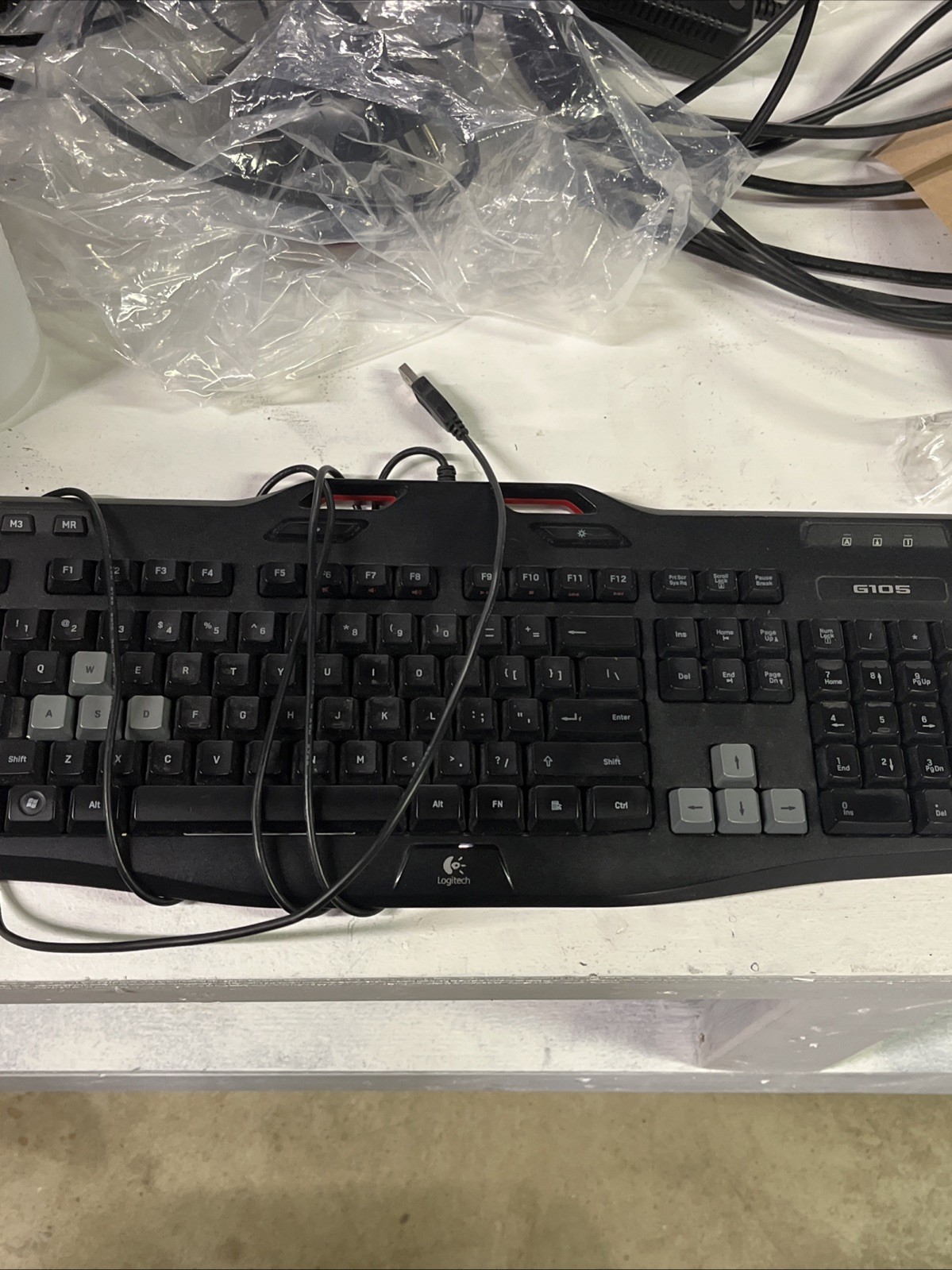 Logitech G105 Y-U0013 Wired USB Gaming Keyboard Blue Backlit G Keys PC Mac