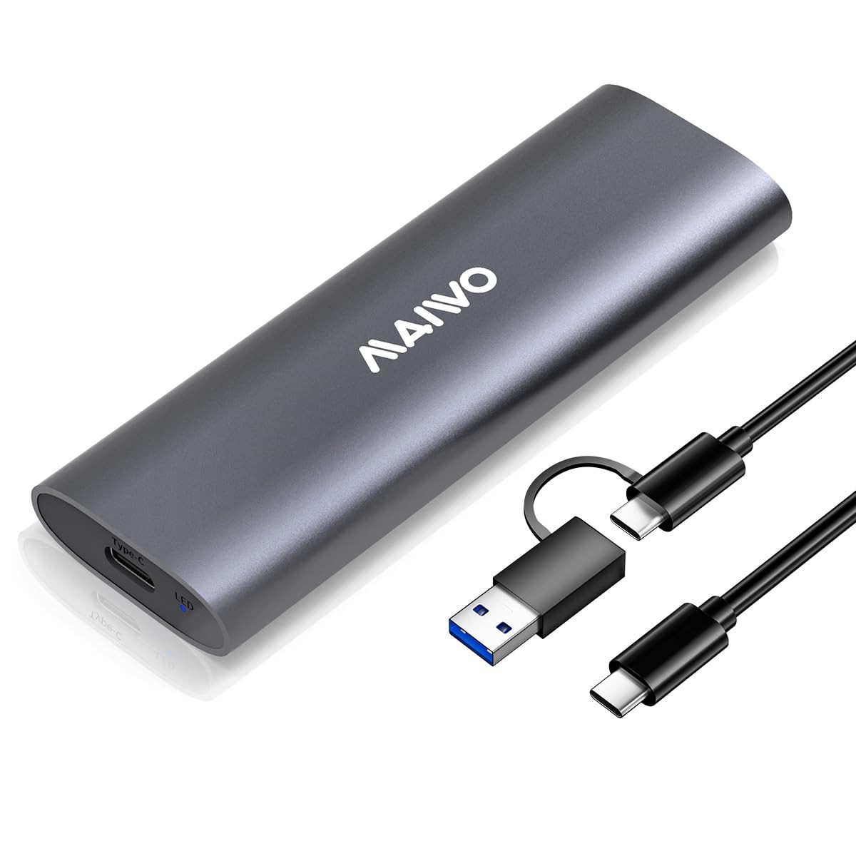 MAIWO M.2 NVMe SSD Enclosure, USB 3.1 GEN2 10Gbps Tool Free USB C to M.2 NVMe...