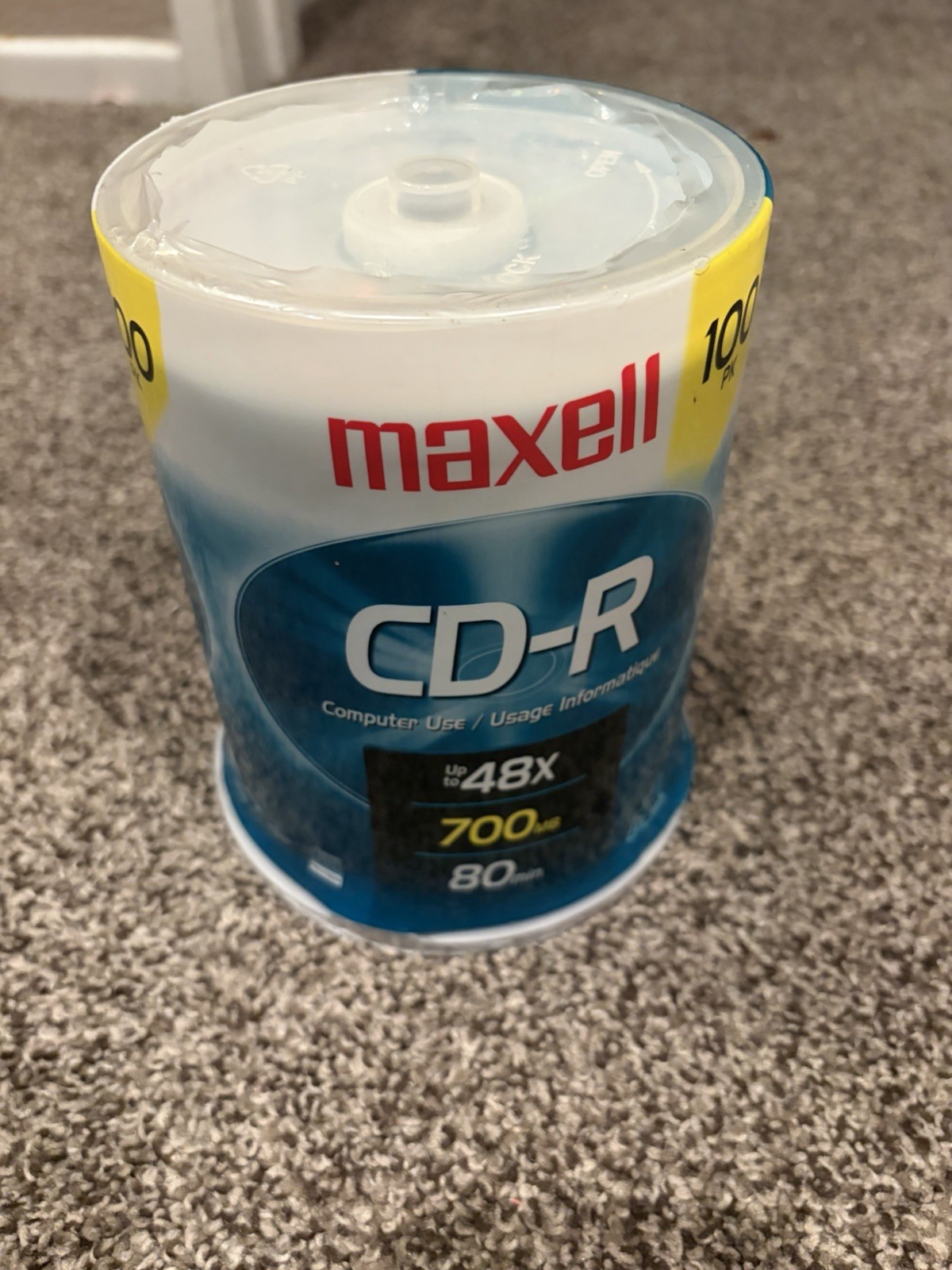 Maxell 648200 CDR 700 100pc Recordable Discs 48x700 MB 80 Min Spindle 100 Pack