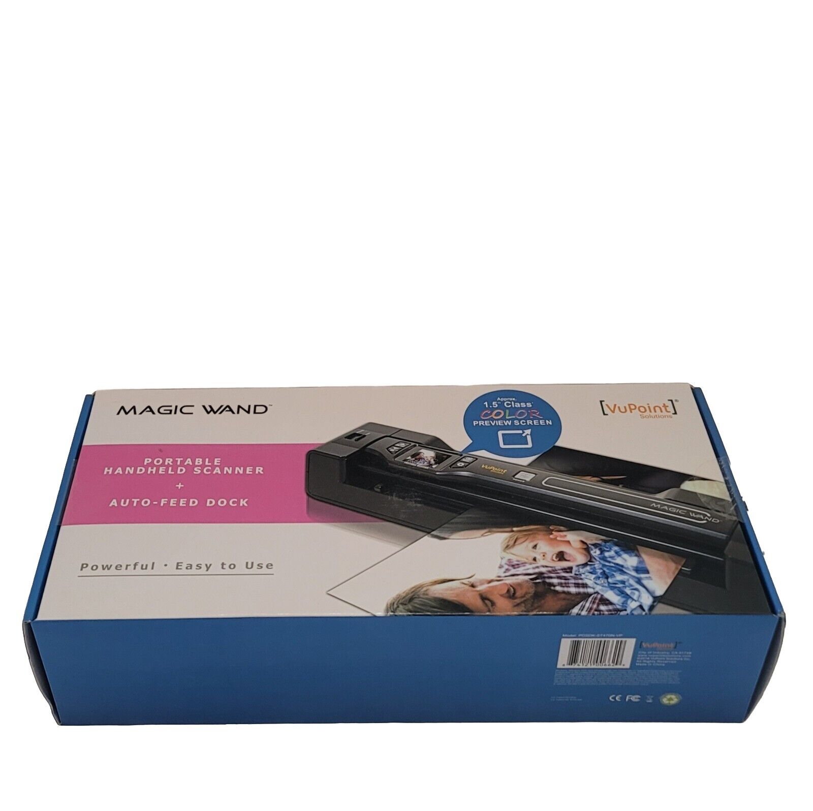 Vupoint Solutions Magic Wand Portable Handheld Scanner + Dock Sealed