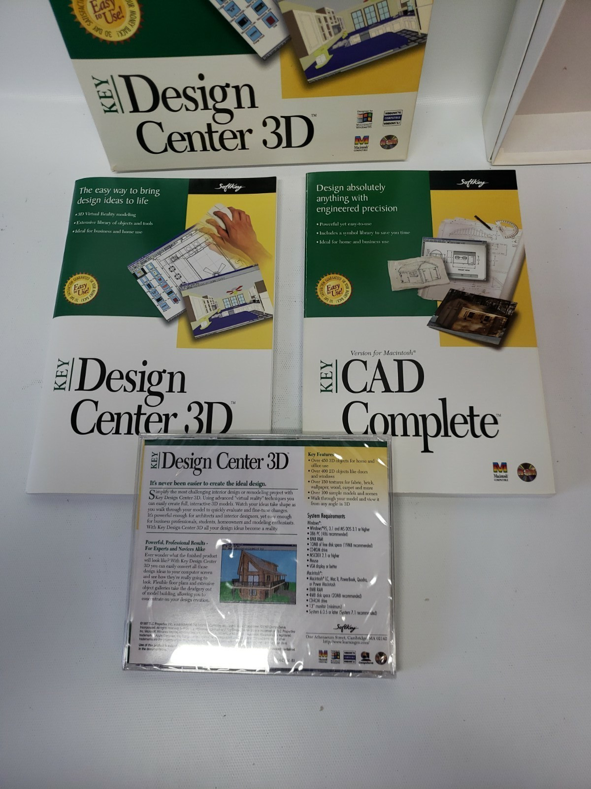 Vintage Design Center 3D Windows 95 Softkey Key 3-D CD-ROM Complete SEALED CD