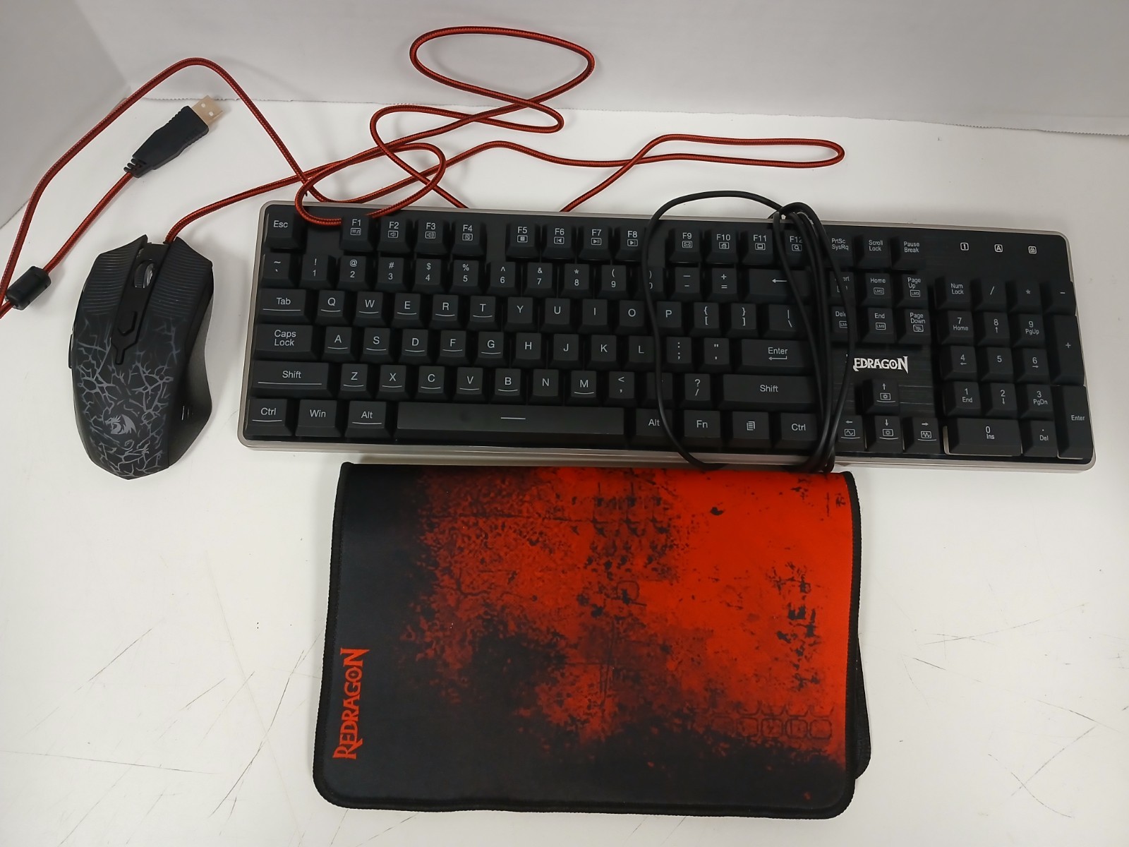 Redragon S107 Gaming Essentials Keyboard/Mouse/Mousepad 3-in-1 Set *READ*