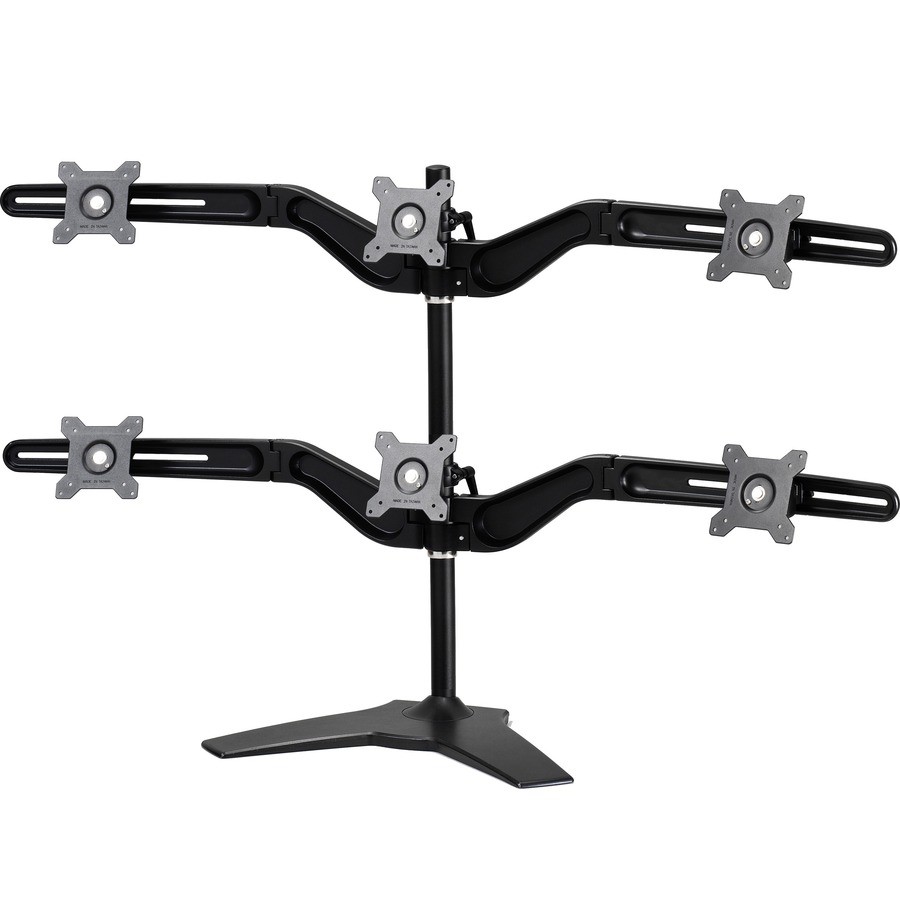 Amer Mounts Based Hex Monitor Mount for four 15"-24" Flat Panel Screens - Black