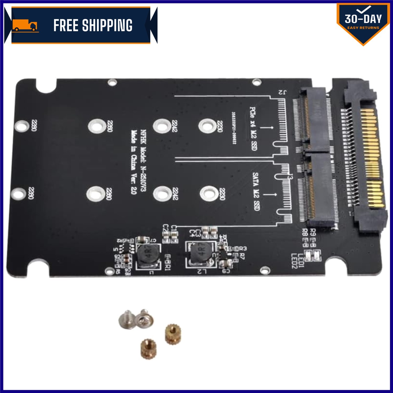 High-Performance SFF-8639 U.2 to M.2 Adapter - Supports Multiple SSD Formats
