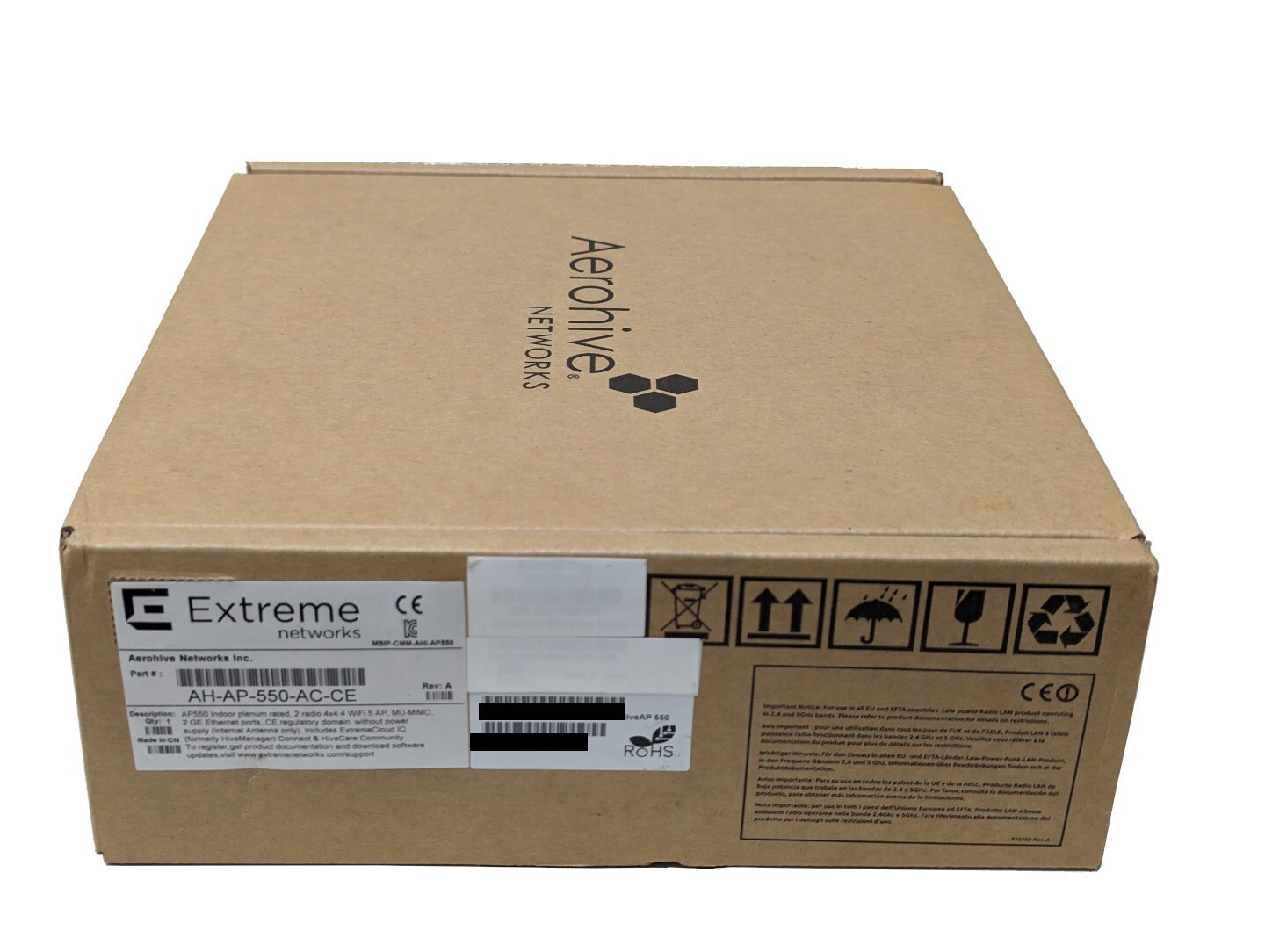 NEW Aerohive AH-AP-550-AC-CE Indoor Plenum Rated access point AP550 Extreme