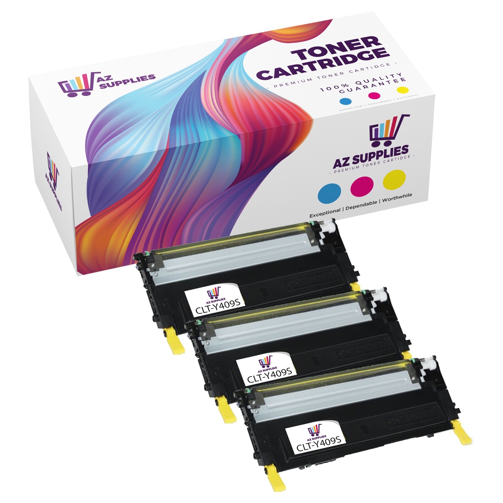 3PK CLT-Y409SYellow Toner Cartridge Samsung CLP-310N-315W CLX-3170-3175FN-3175FW