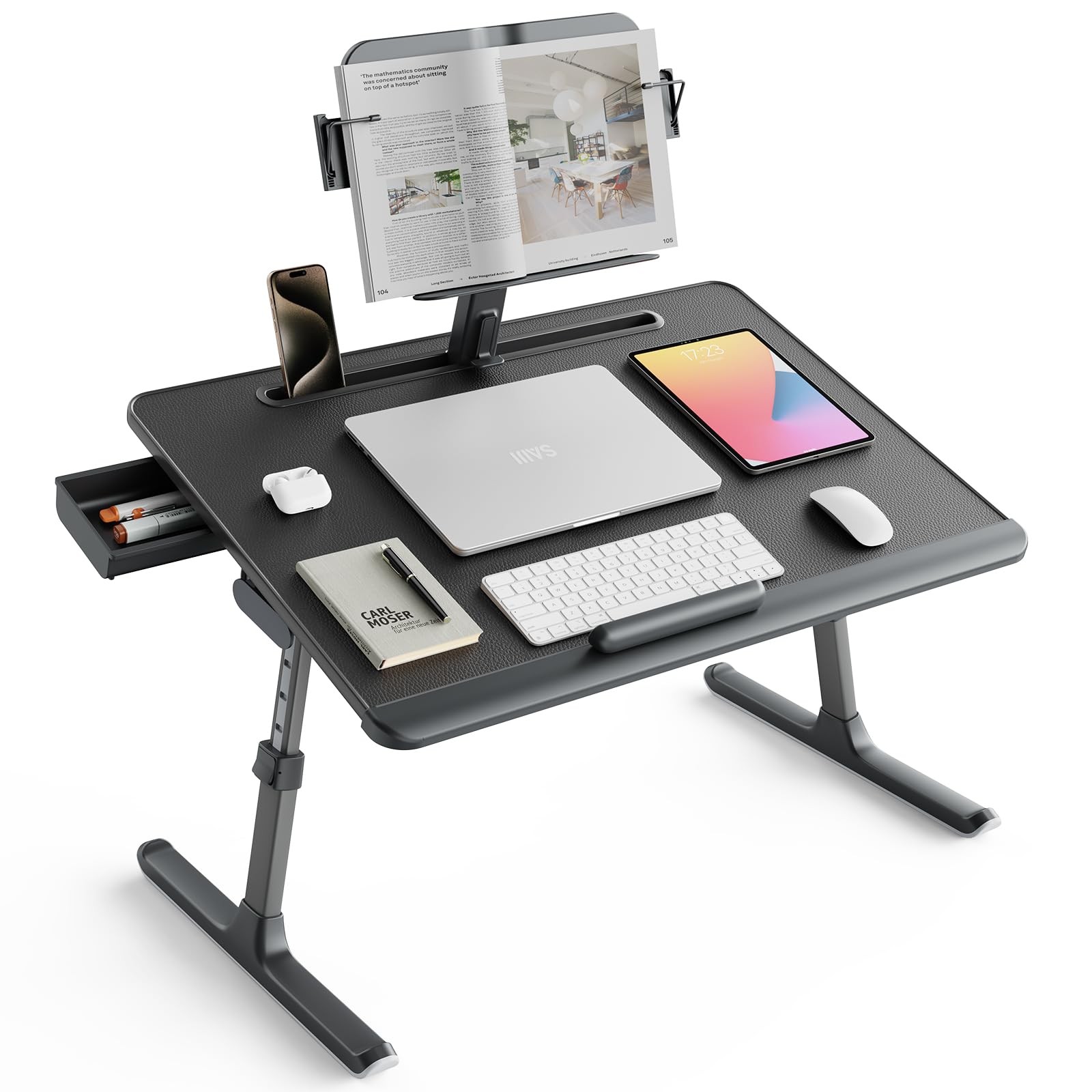 Laptop Desk Bed XXL Extra Large Upgraded Book Stand SAIJI K10-B-3-US