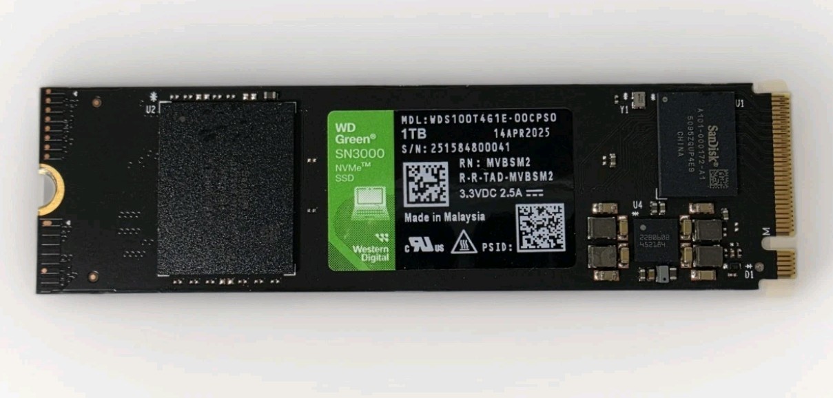Western Digital Green SN3000 WDS100T4G1E-O0CPSO 1TB Solid State Drive - NVMe