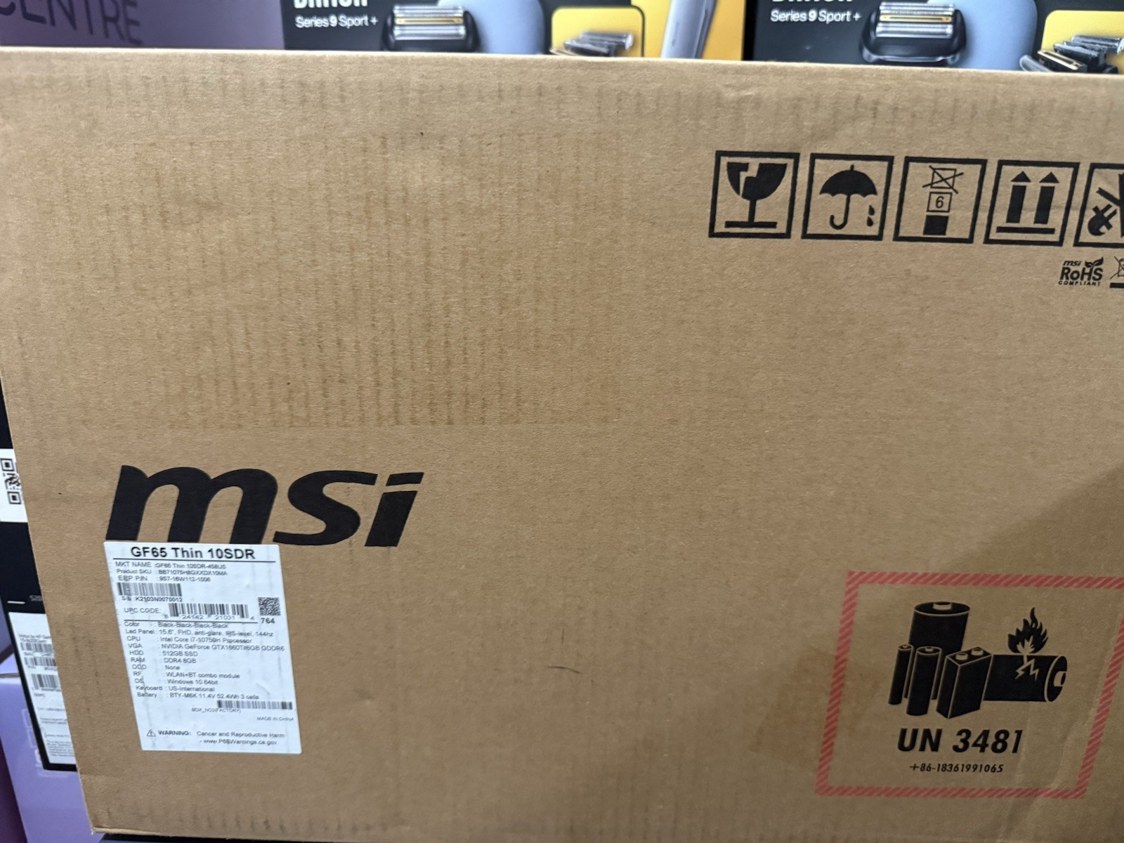 MSI GF65 THIN 10SDR-458 15.6”  i7-10750H 8GB 512GB SSD GTX1660ti 6GB