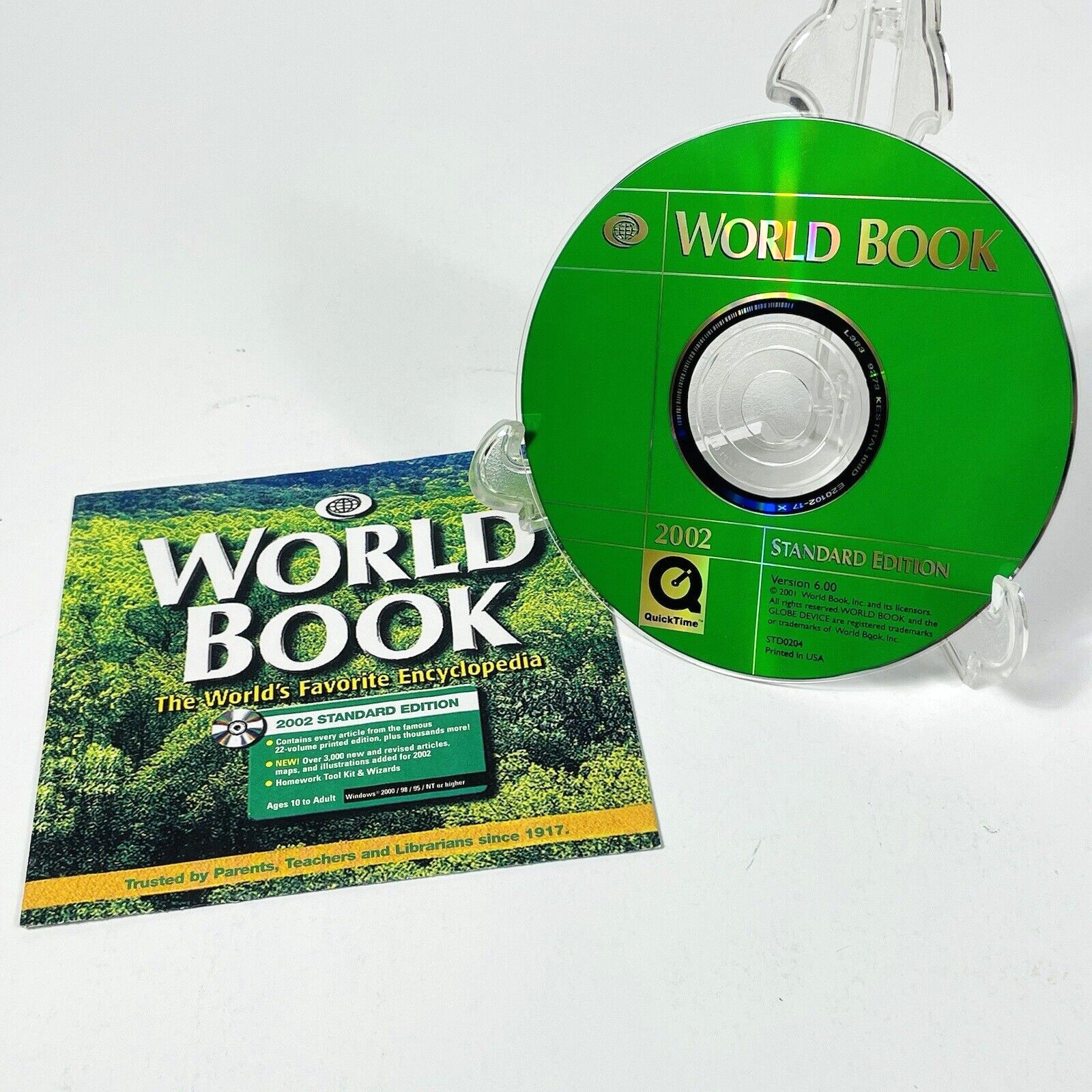 World Book 2002 Standard Edition Encyclopedia PC Software