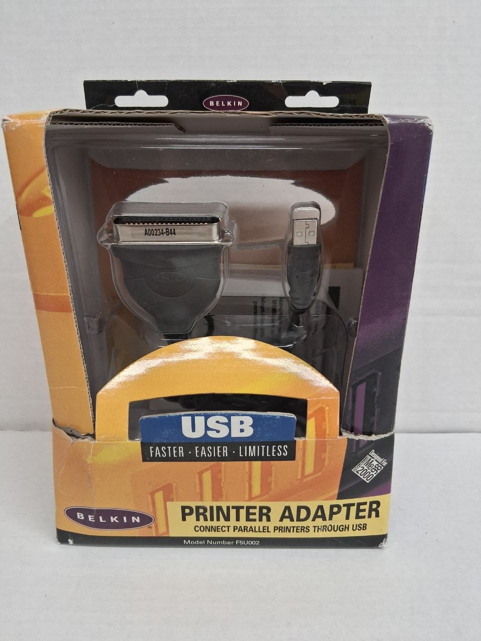 NEW Belkin USB Parallel Printer Adapter w/ Installation Software F5U002v1 J101
