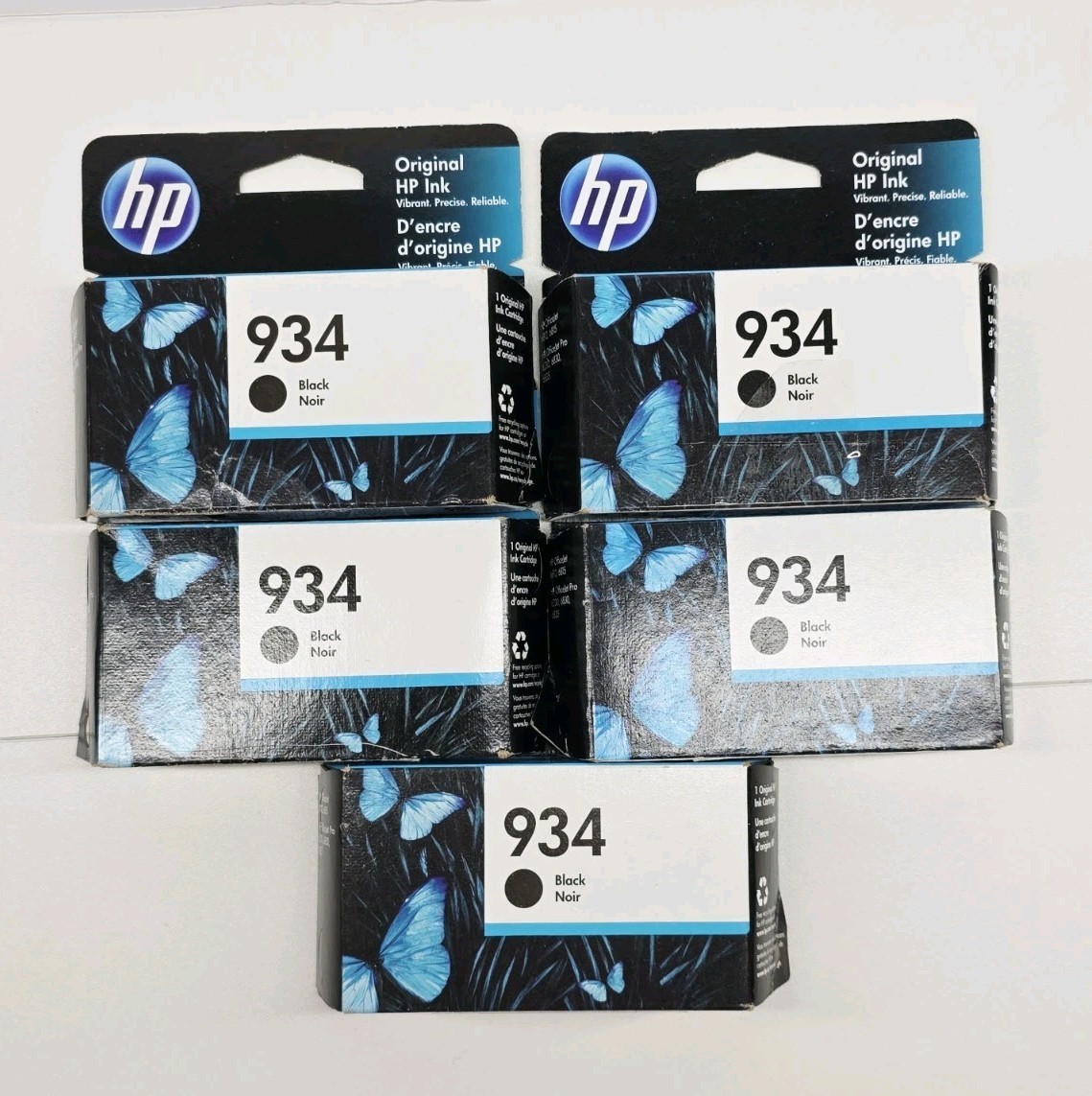 Genuine HP 934 Black Ink Cartridge C2P19AN EXP 2020/21 Lot Of 5