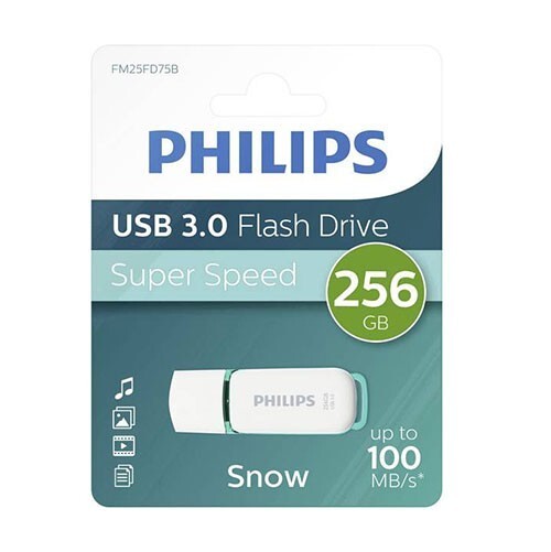 Philips Sno Edition USB 3.0 Flash Drive 256GB High Speed White/Gold to 100MB/s