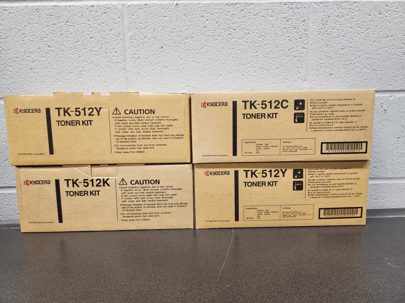 Kyocera TK-512 K,Y,C,M Full Set Toner New Genuine