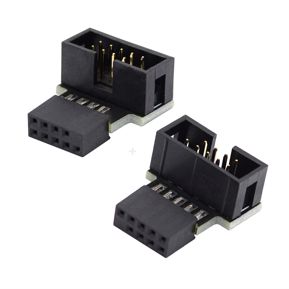 Cablecy  USB 2.0 9Pin Header for Motherboard 1set Down & Up Angled 90 Degree