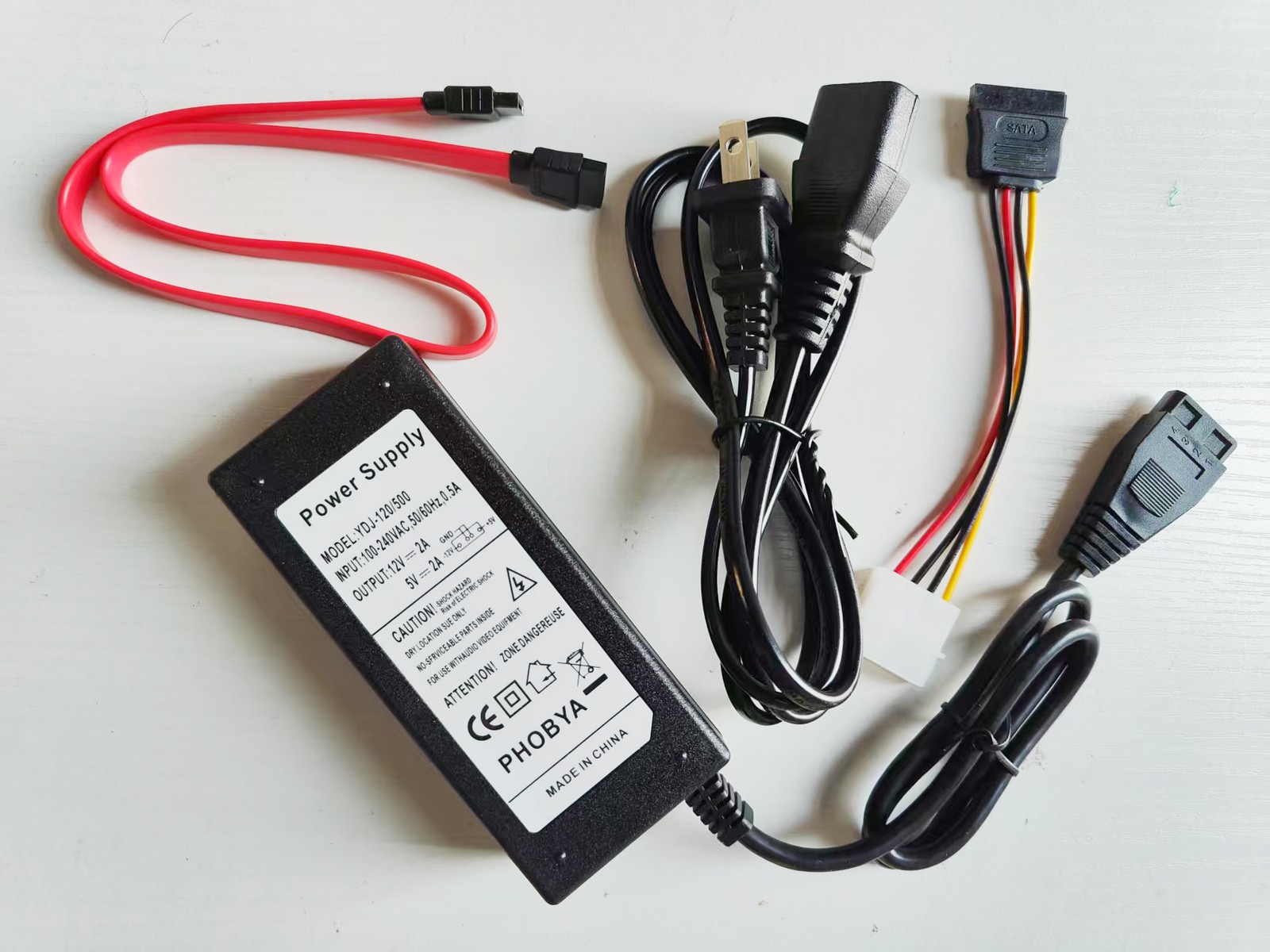12V 5V 2 A IDE SATA Hard Drive Desktop PC CD Drive External Power Supply Adapte