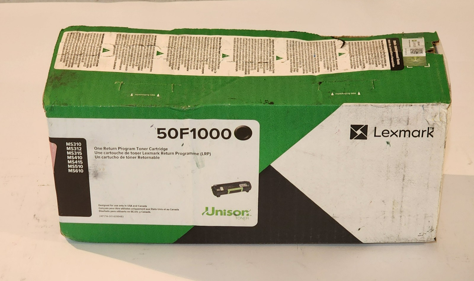 Lexmark 50F1000 Black Toner Cartridge Genuine New Sealed Box