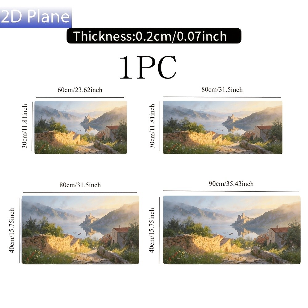 1pc Extra Large, Non-Slip Desk Mat, Mouse Pad with Scenic Design. Suitable for