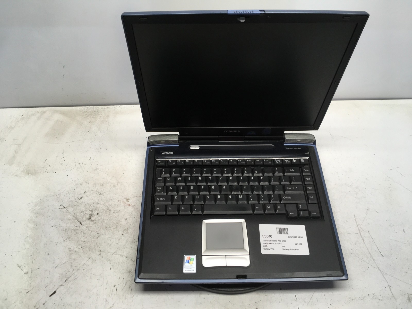 Toshiba Satellite A10-S129 Intel Celeron 2.4GHz 524 MB NO HDD