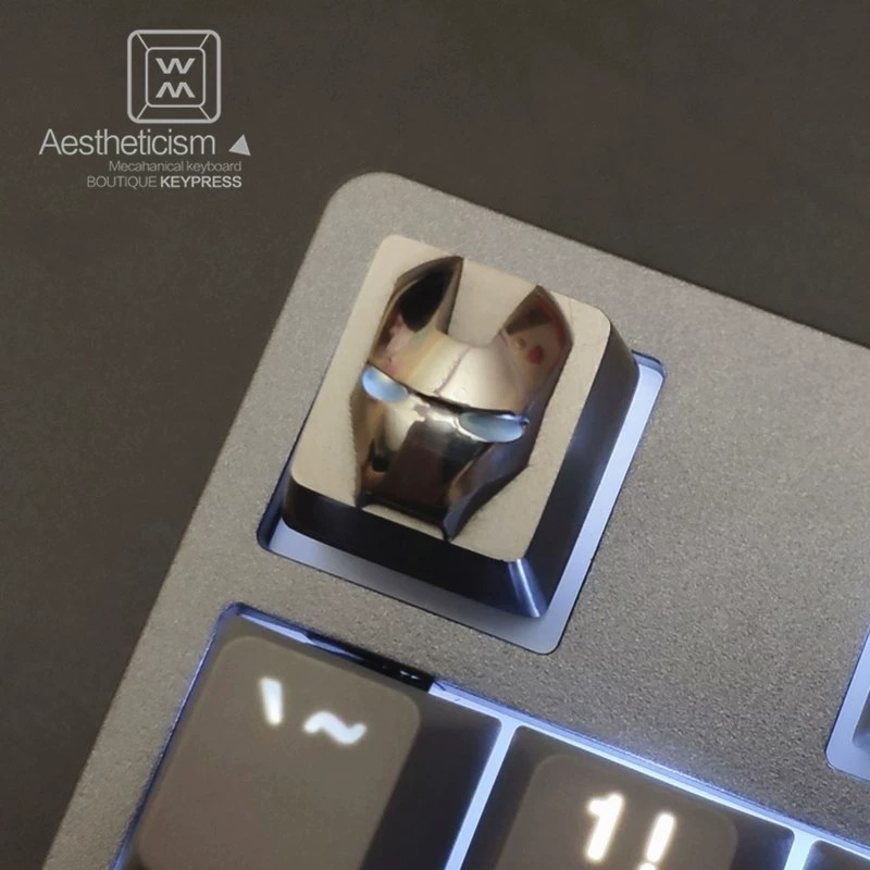 1PC Personalized Iron Man Titanium Alloy Keycap ESC Key Cap Gift For MX Keyboard