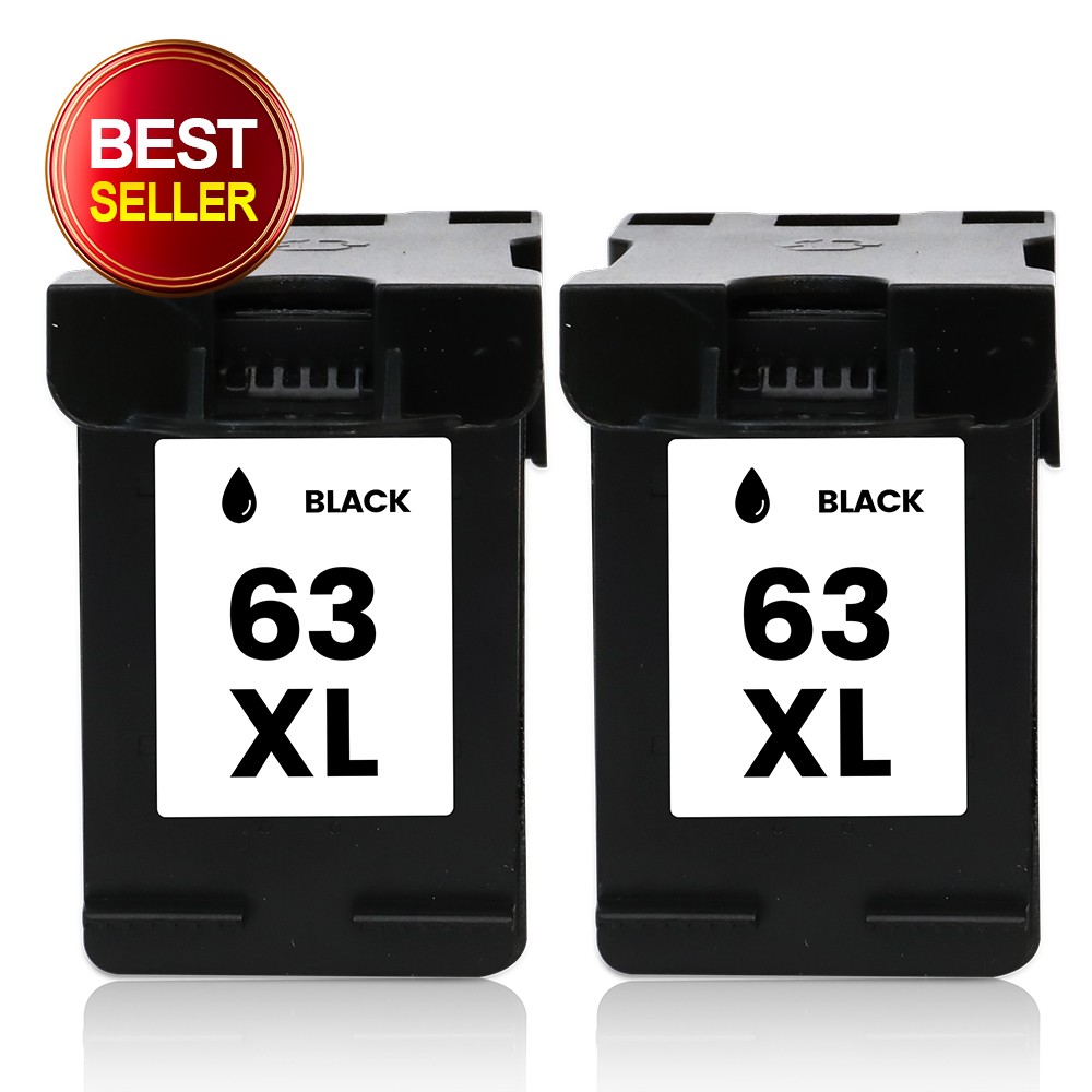 2PK 63XL Black Ink Cartridge for HP Deskjet 1110 1112 2130 2131 2132 Printers