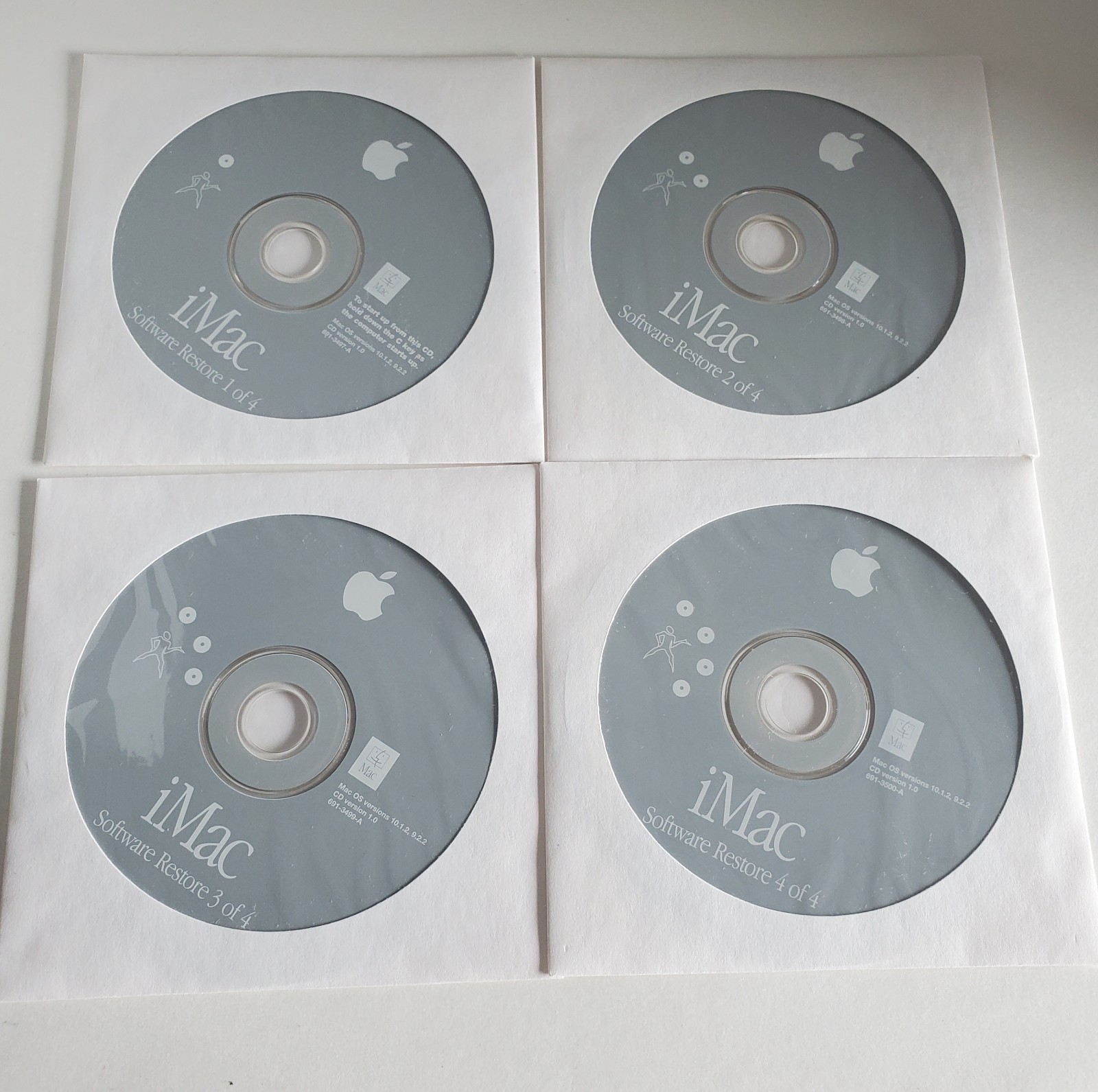 iMAC Software Restore 1-4 Mac OS VERSION 10.1.2 & 9.2.2, CD Version 1.0