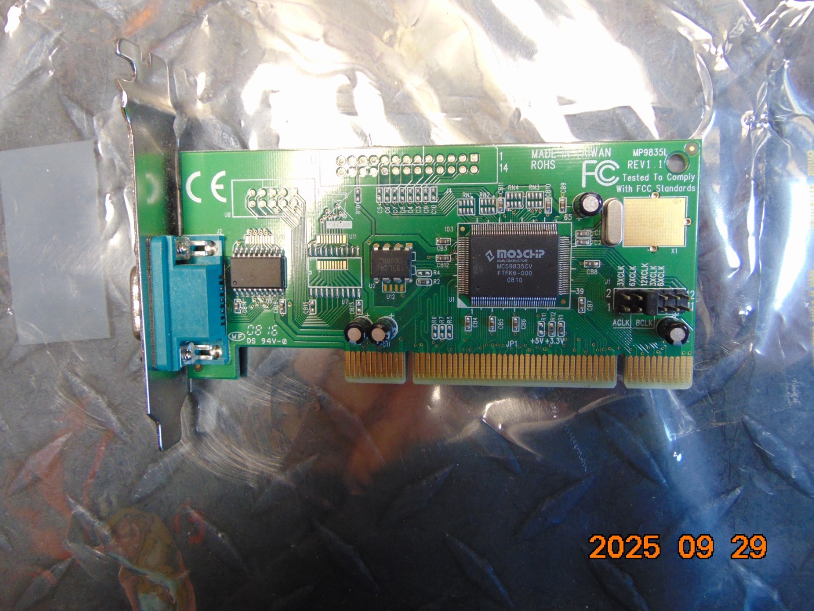 Startech.com PCI1S550 serial adapter card MP9835L REV 1.1