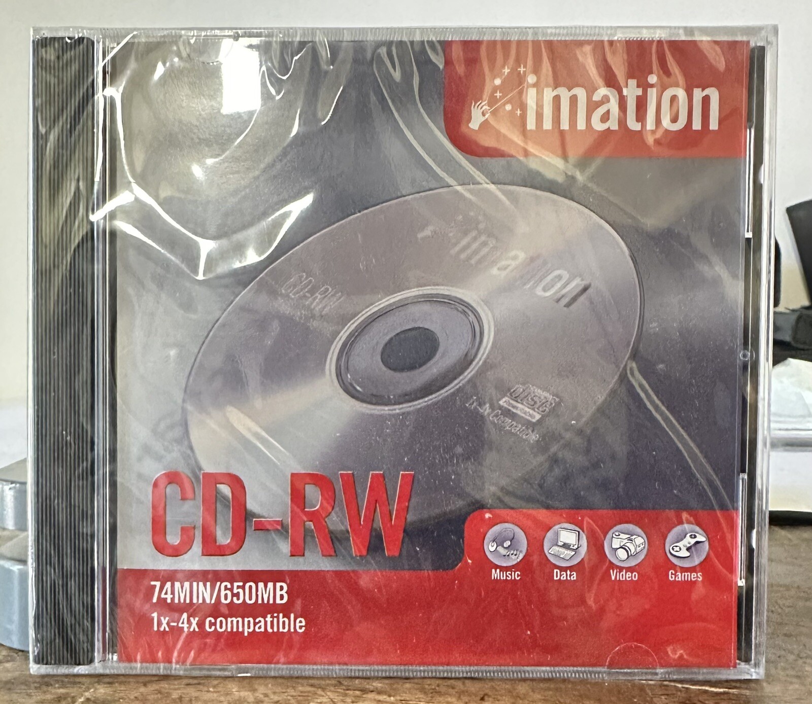 Imation 650MB 74 Min CD-RW Single Disc 1x-4x Compatible Slim Line Jewel Case
