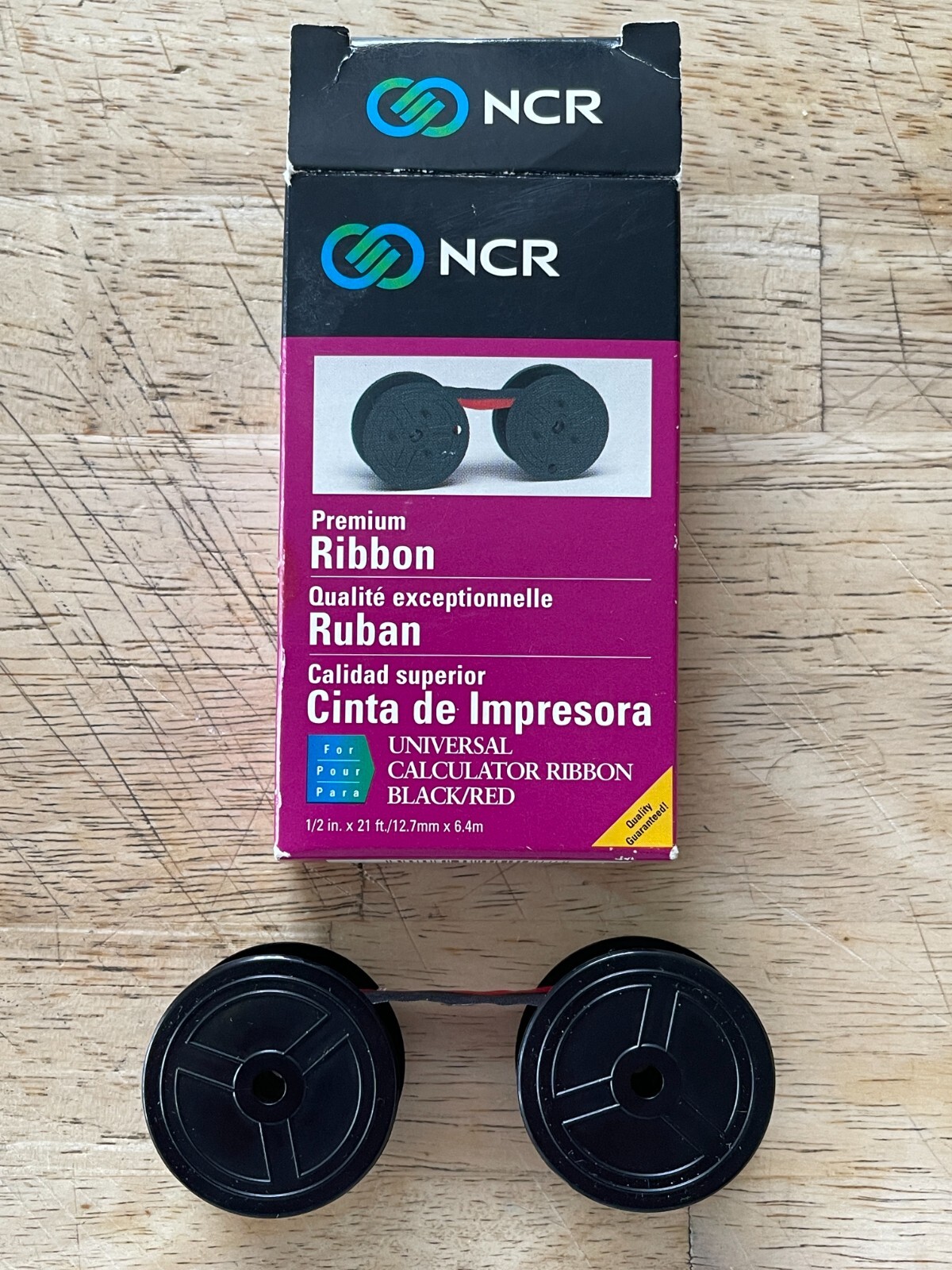 NCR - Premium Ribbon - 151085 - Black/Red Universal Calculator - 1/2 in x 21 ft