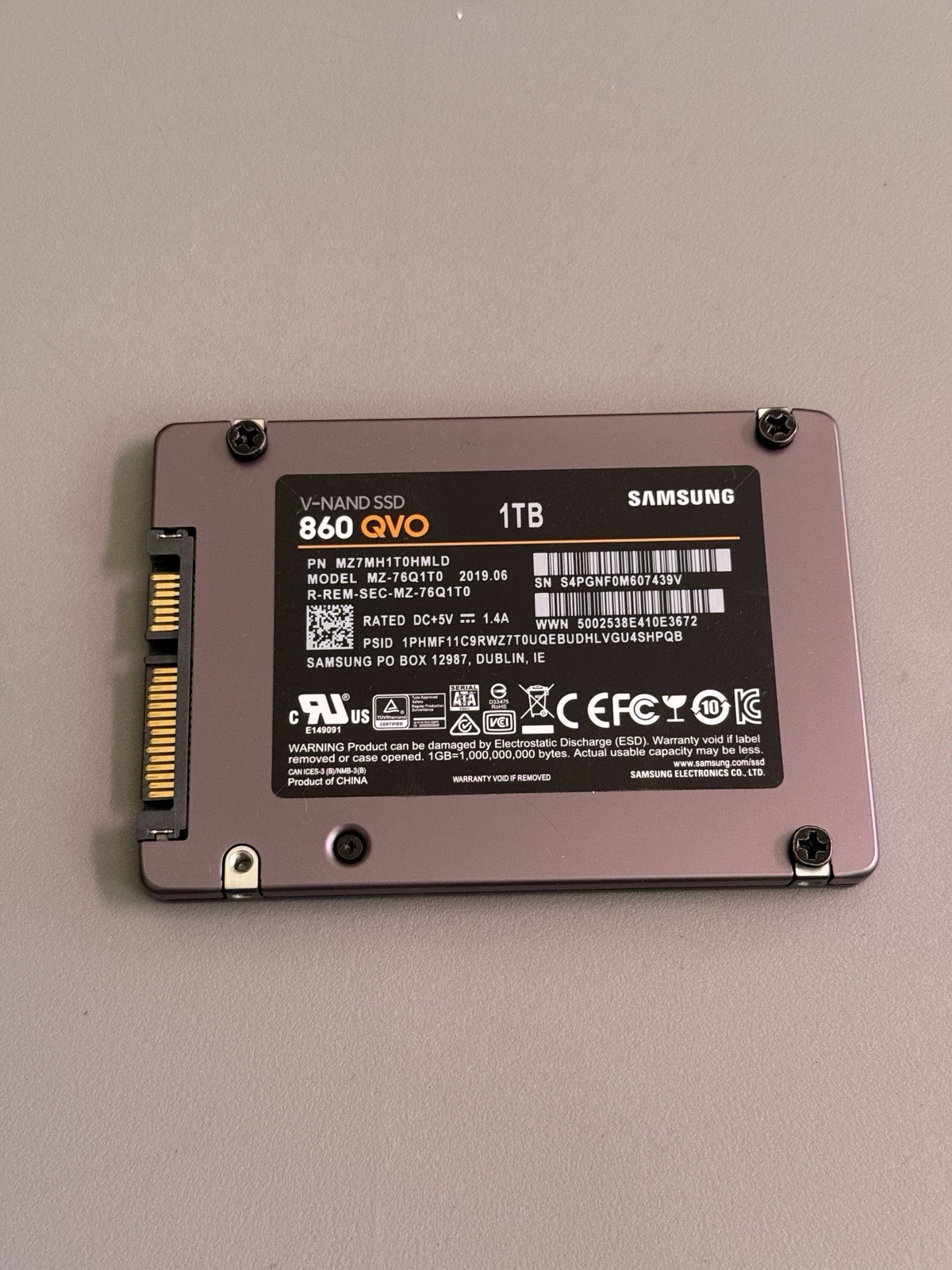 Samsung 1TB 860 QVO 2.5” V-NAND SSD