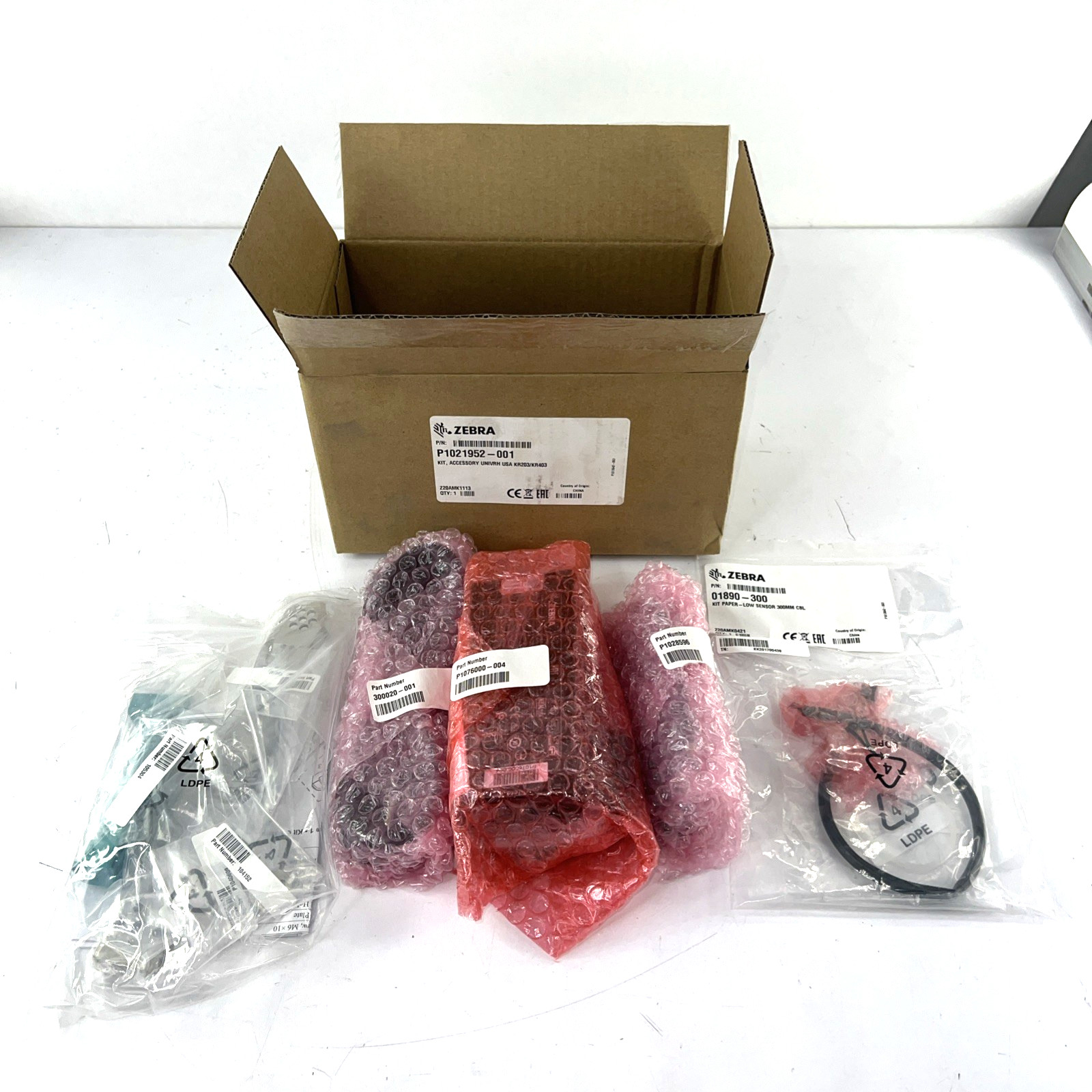 Zebra P1021952-001 KR203 KR403 Universal Accessory Kit New Sealed