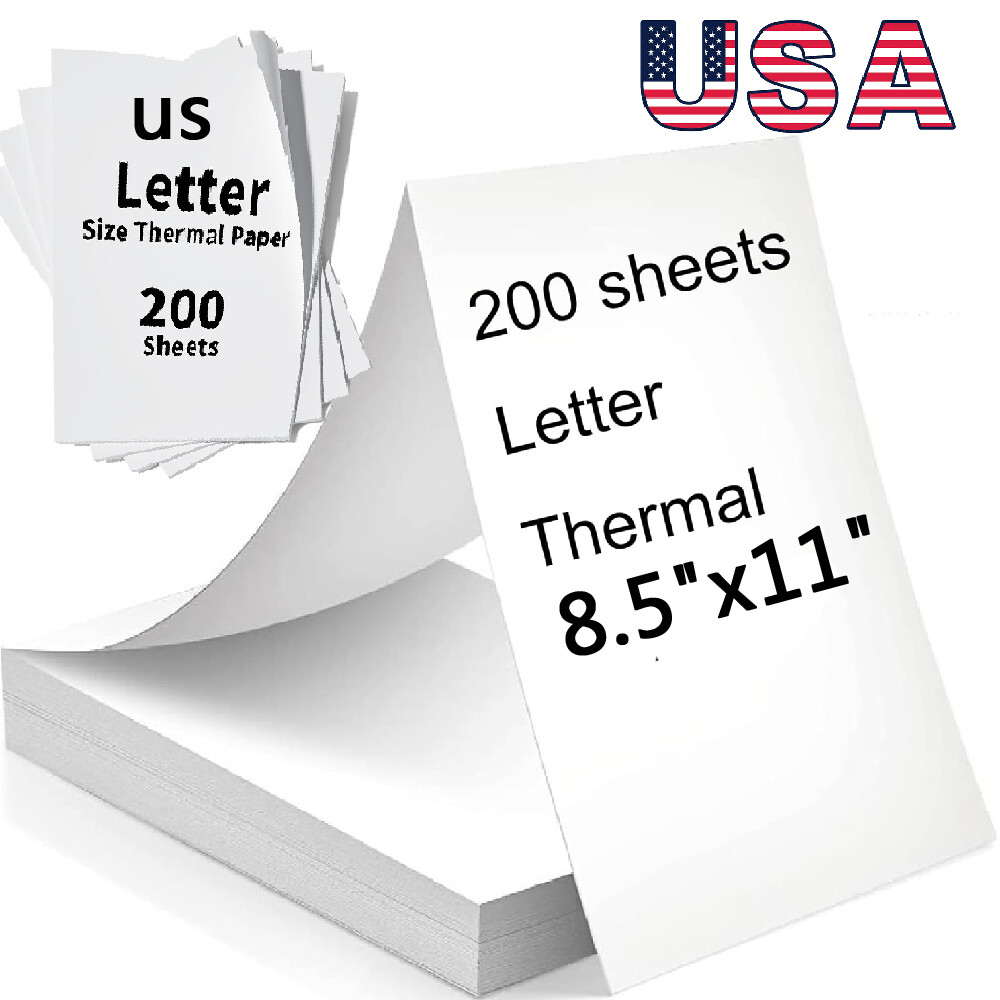 200 Sheets 8.5"x11"A4 Thermal Paper US Letter Size for M08F MT800 PJ762 PJ763MFi