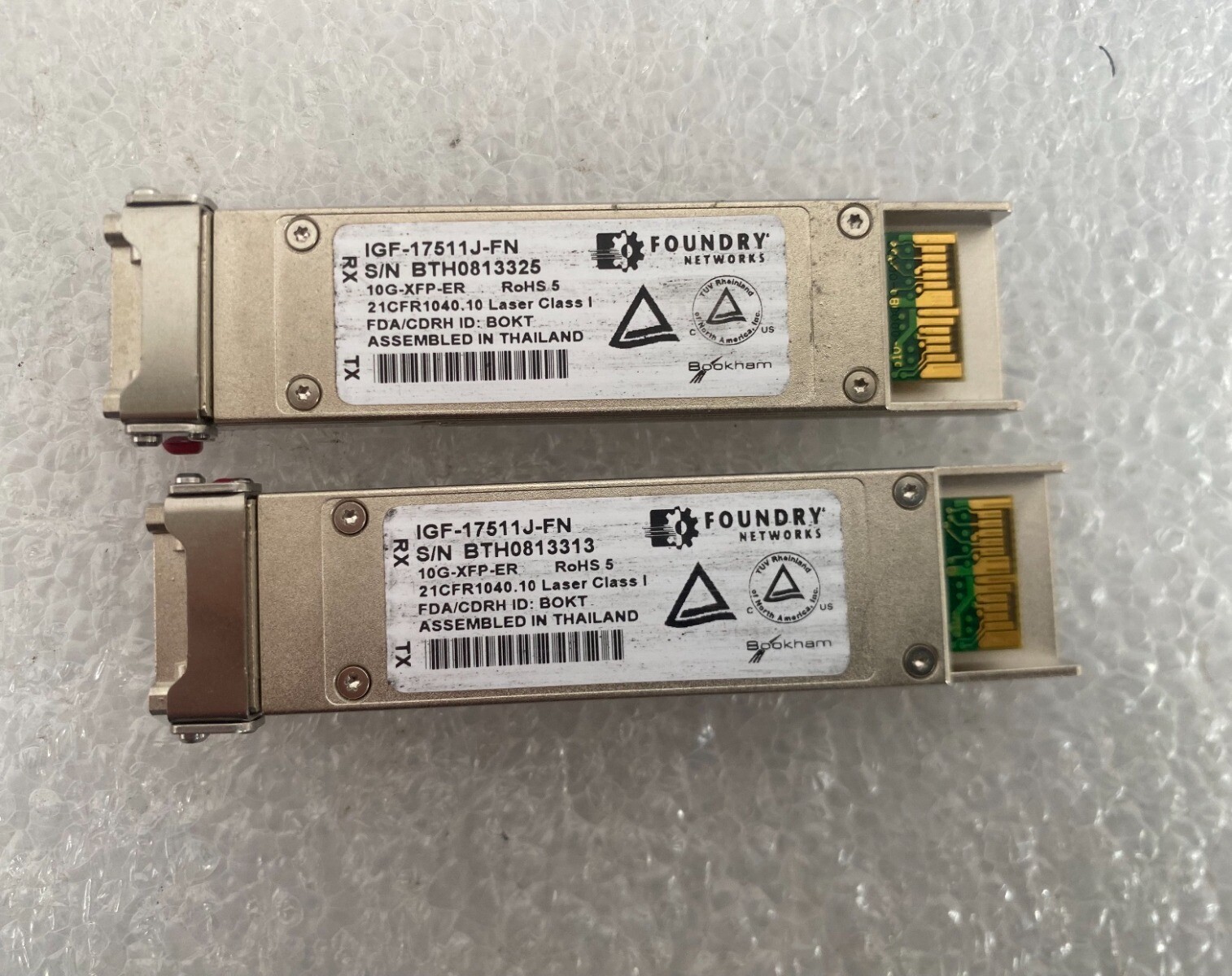 Lot (2) Foundry IGF-17511J-FN 10G-XFP-ER Optics