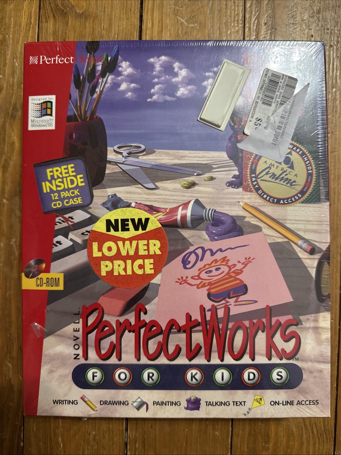 Novell PerfectWorks for Kids (Version 2.1), a vintage 1990s Software Cd-Rom New