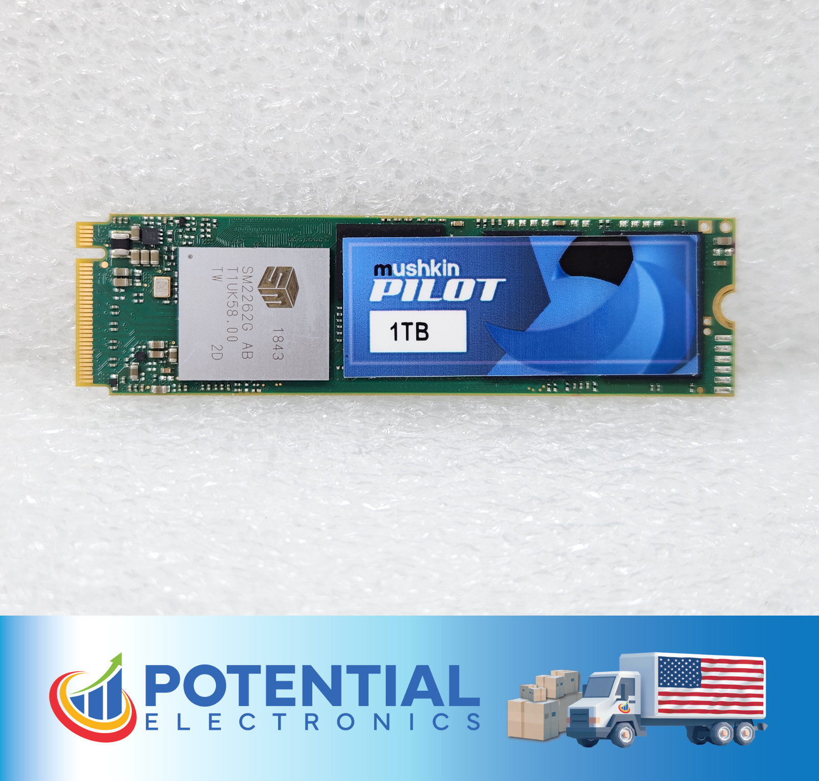 Mushkin Pilot MKNSSDPL1TB-D8 1TB M.2 2280 NVMe PCIe Gen3 x4 Solid State Drive