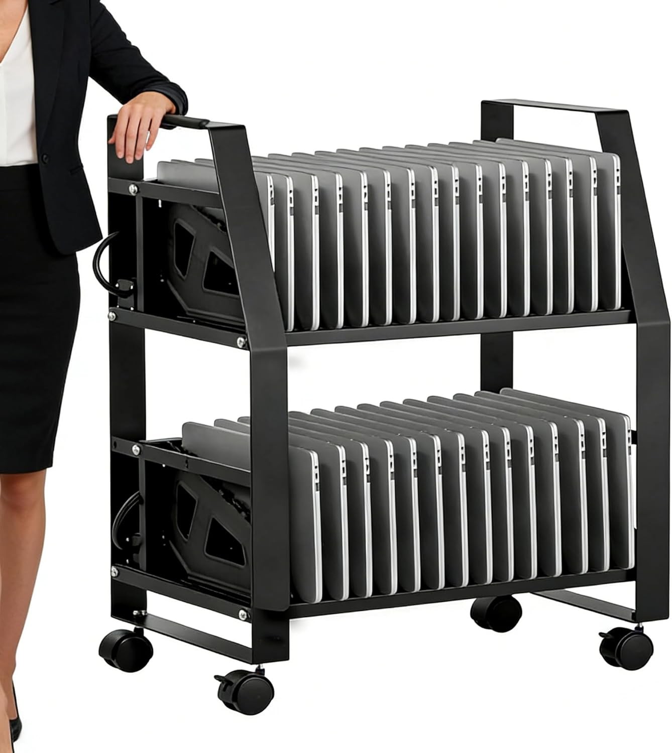 32 Device Charging Cart for Laptops Charging Station for Tablet Office Classroom