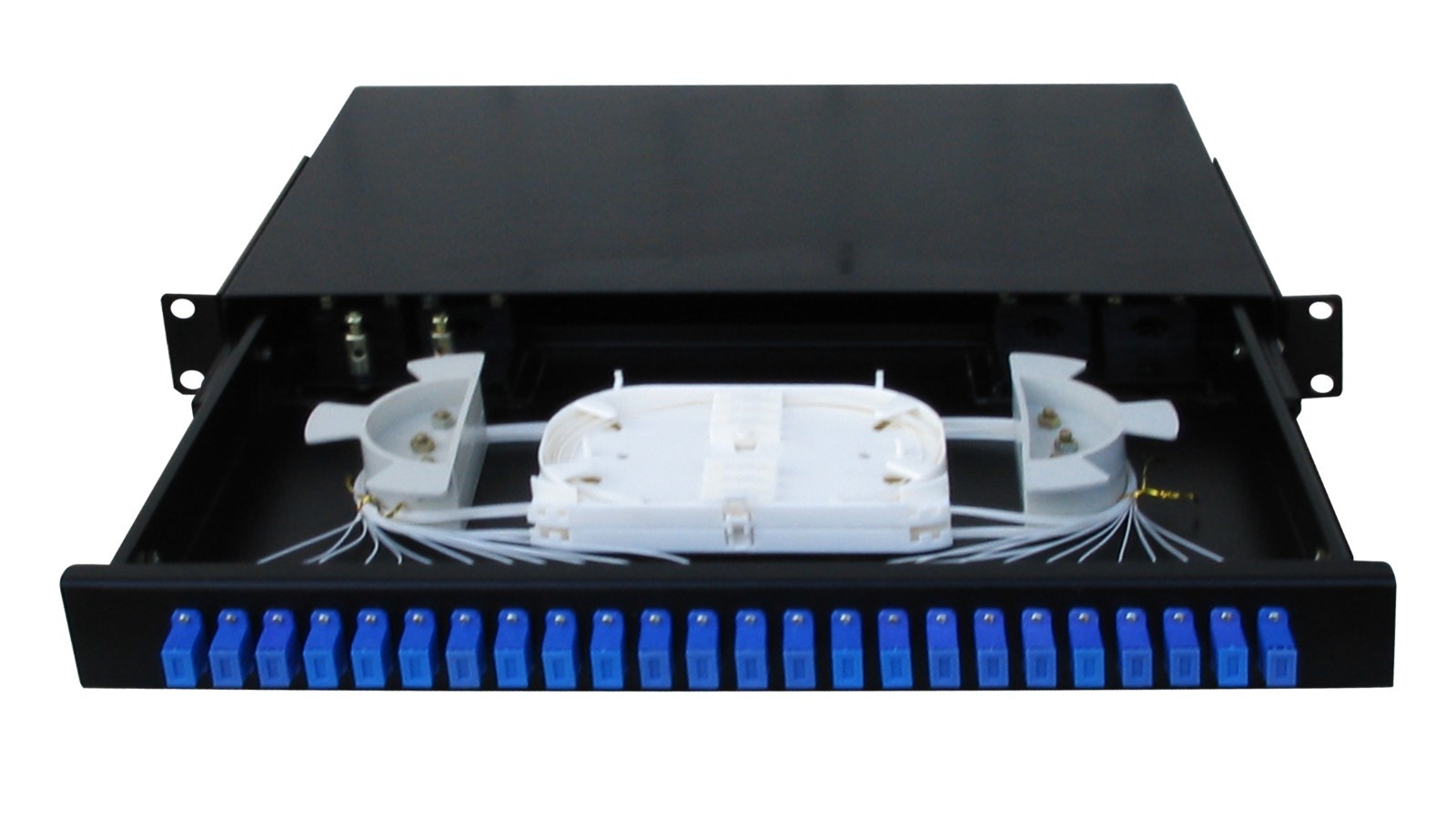 Fiber Optic Patch Panel,1U,Rackmount,24 Port Loaded SC Simplex-3246