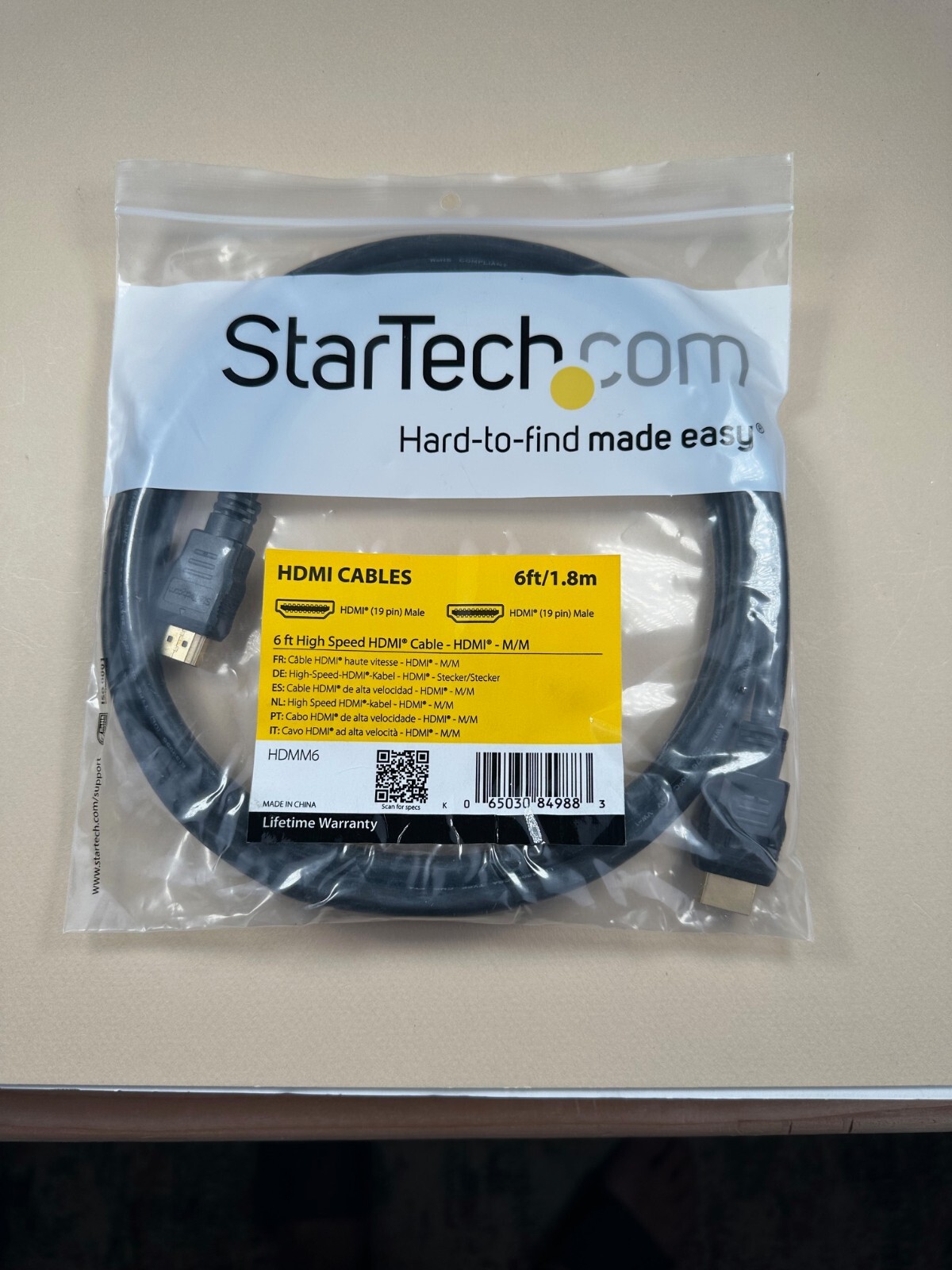 StarTech - HDMI Cable 1.8m/6ft HDMI Male to HDMI Male - *NEW / Sealed*
