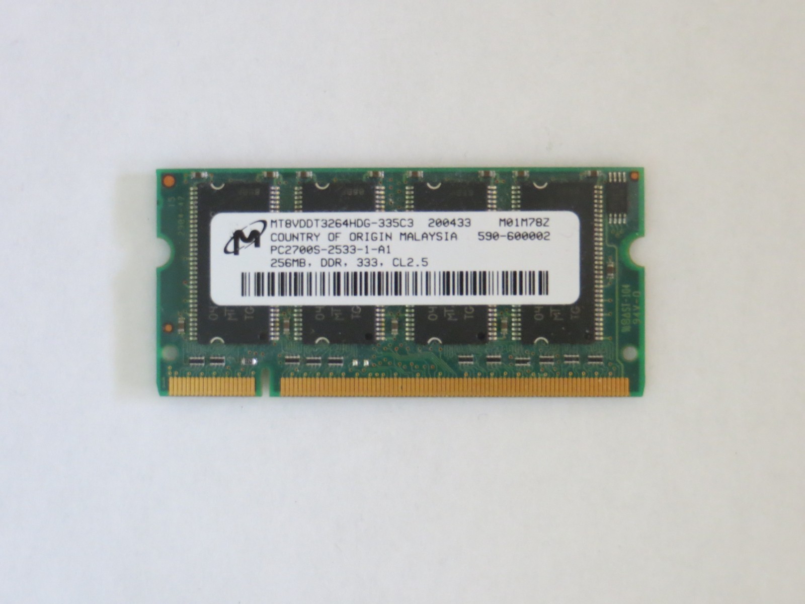 Micron MT8VDDT3264HDG-335C3 Memory Module 256MB