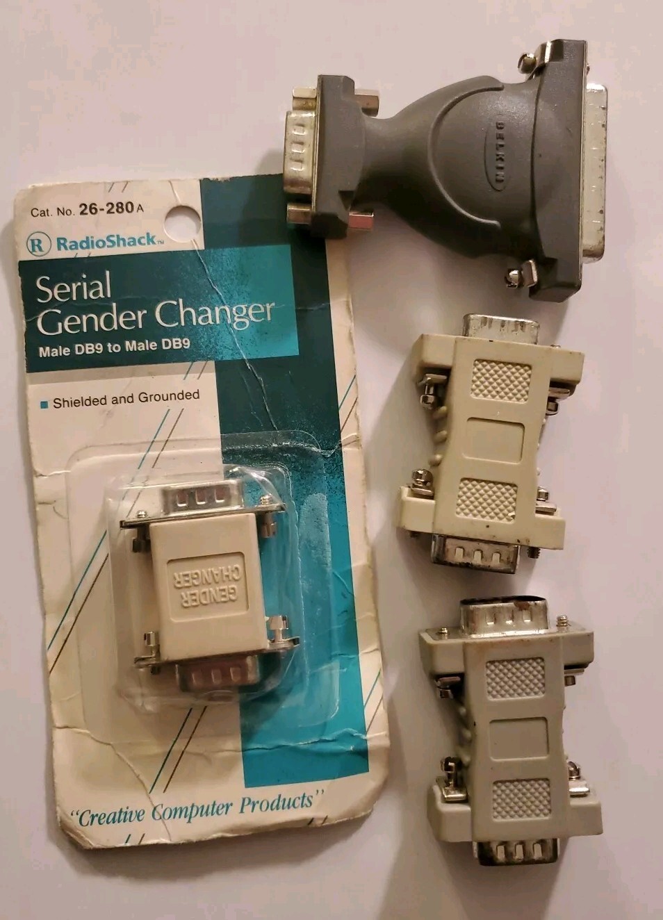Old Vintage Computer Adapters - Gender Changers Belkin, Radio Shack. 4ct