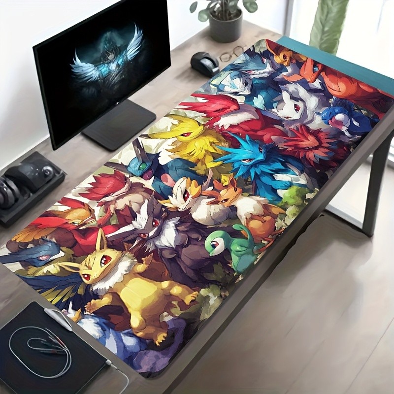 Large E-Sports Gaming Mouse Pad, Featuring a Variety of Colorful Fantasy-Theme