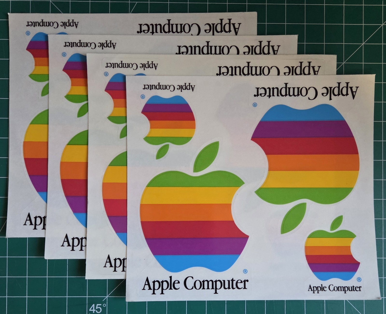 Vintage Apple Computer Macintosh Rainbow Logo Decal Stickers – 4 Sheets of 4