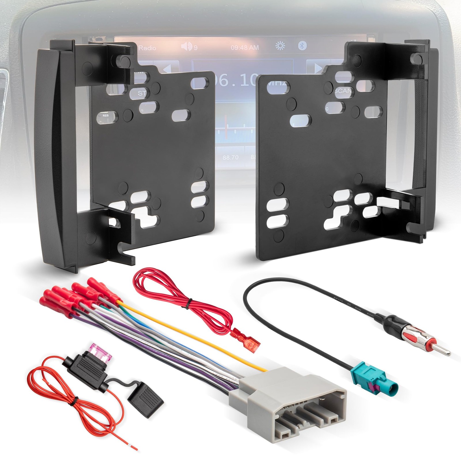 Double DIN Radio Installation Dash Kit W/Radio Wire Harness for 20072016 Dodg...