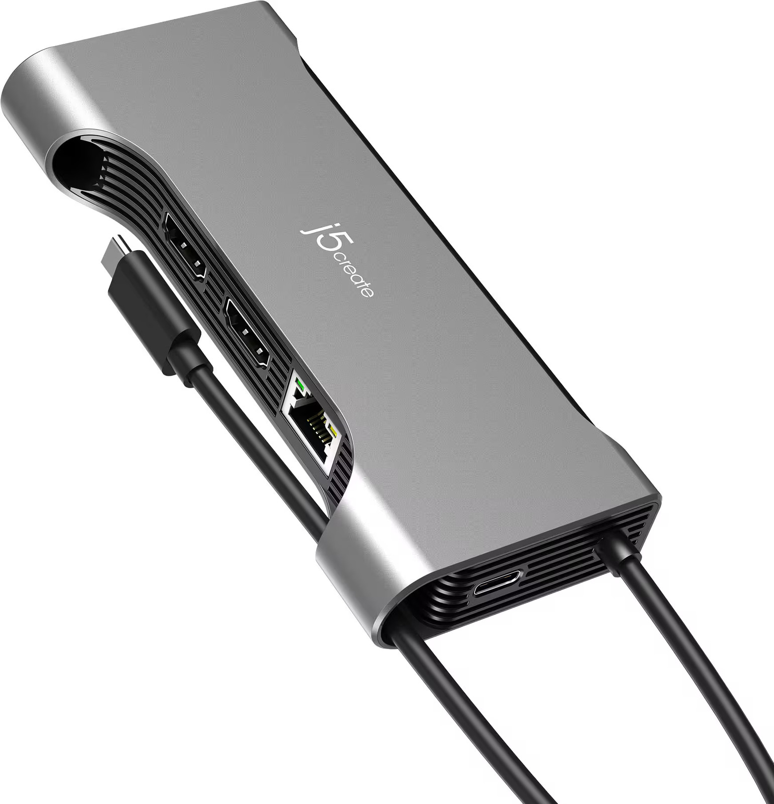 j5create - Flexible Ports USB-C Pro 12-in-1 Dual 4K60 HDMI Hub - Space Gray