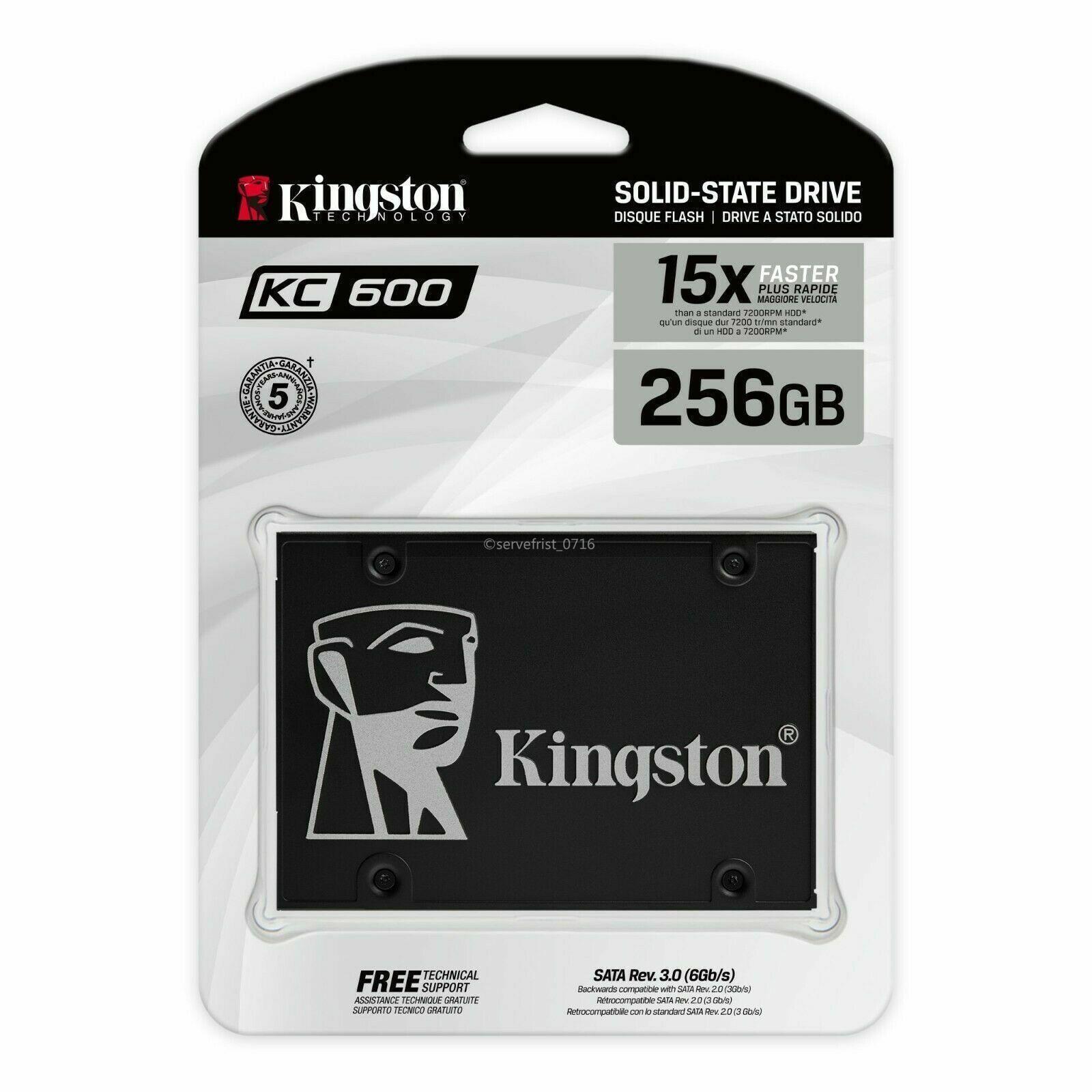 Kingston 256GB SSD KC600 2.5 inch SATAIII Internal Solid State Drive Hard Drives