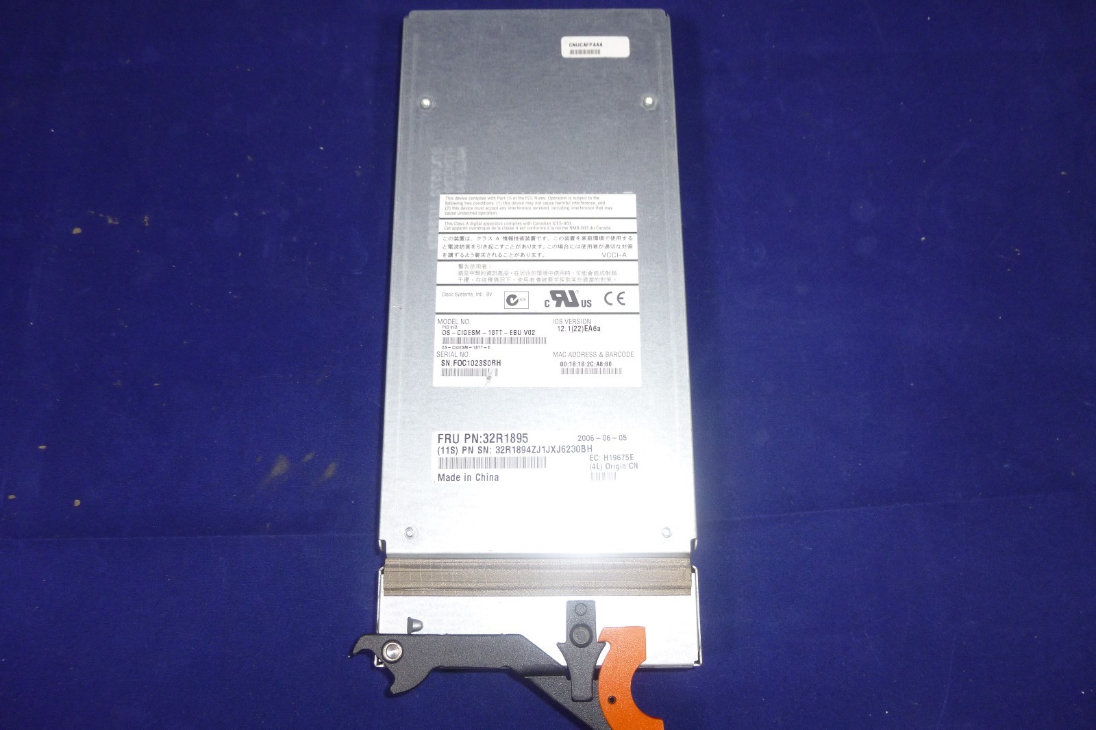 32R1895 IBM BLADE CENTER CISCO 4PORT GIGABIT EHTERNET MOD OS-CIGESM-18TT-EBU