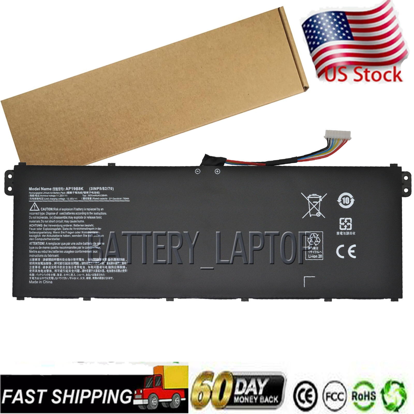 AP19B8K 3INP5/82/70 Laptop battery for ACER Aspire 3 A315 Aspire 3 A317 series