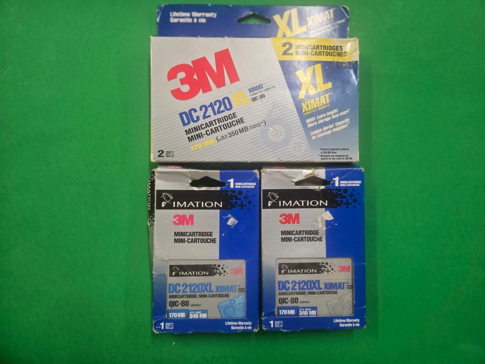 4) 3M/Imation DC2120XL Ximat Format QIC-80 170MB/340MB Cartridges