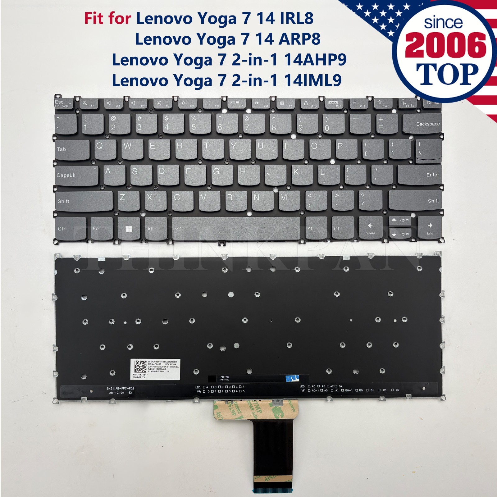 OEM Backlit Keyboard for Lenovo Yoga 7 14 IRL8 ARP8 Yoga 7 2-in-1 14AHP9 14IML9